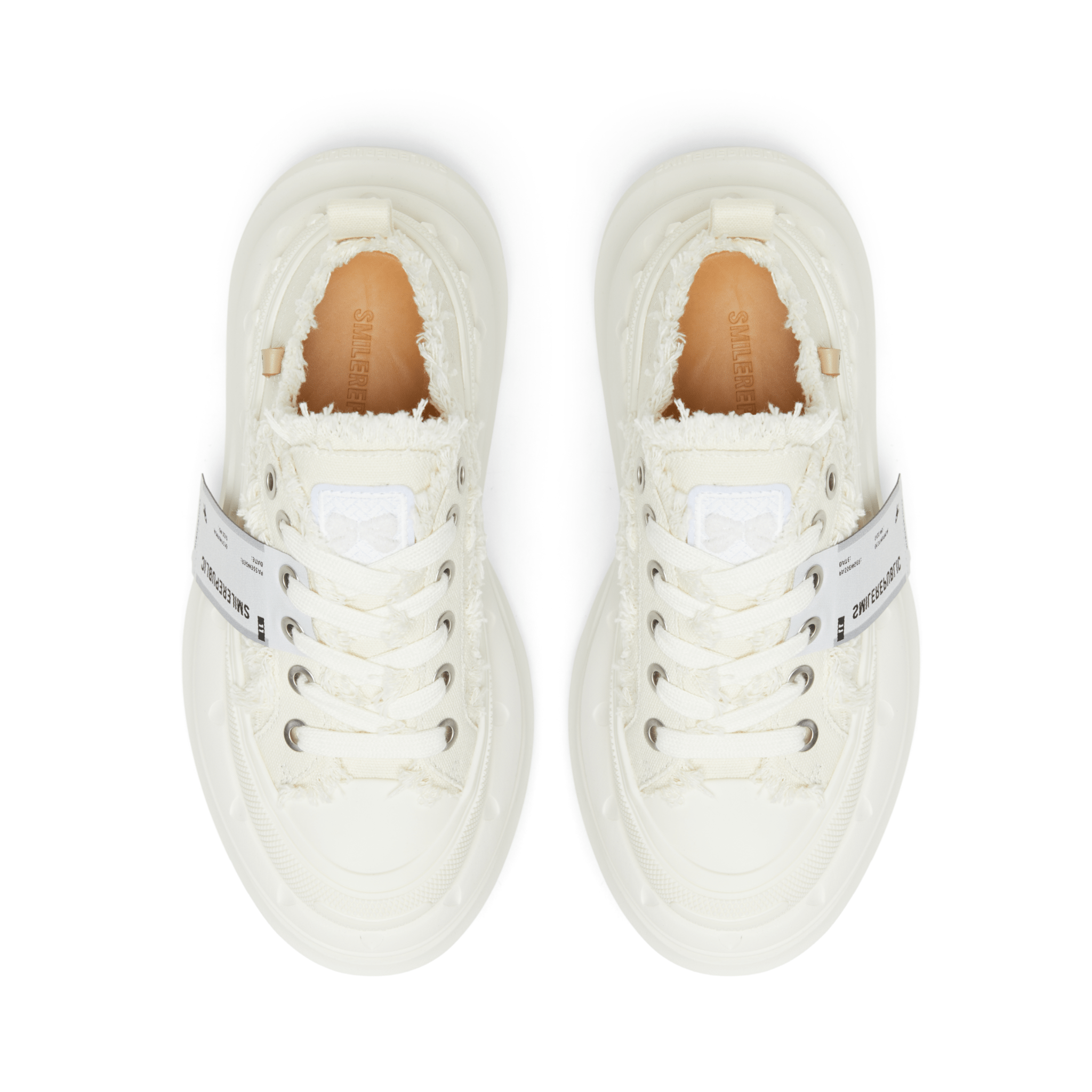 SMILEREPUBLIC Classic White Low - top Open - top Thick - soled Canvas Shoes 2.0 | MADAX