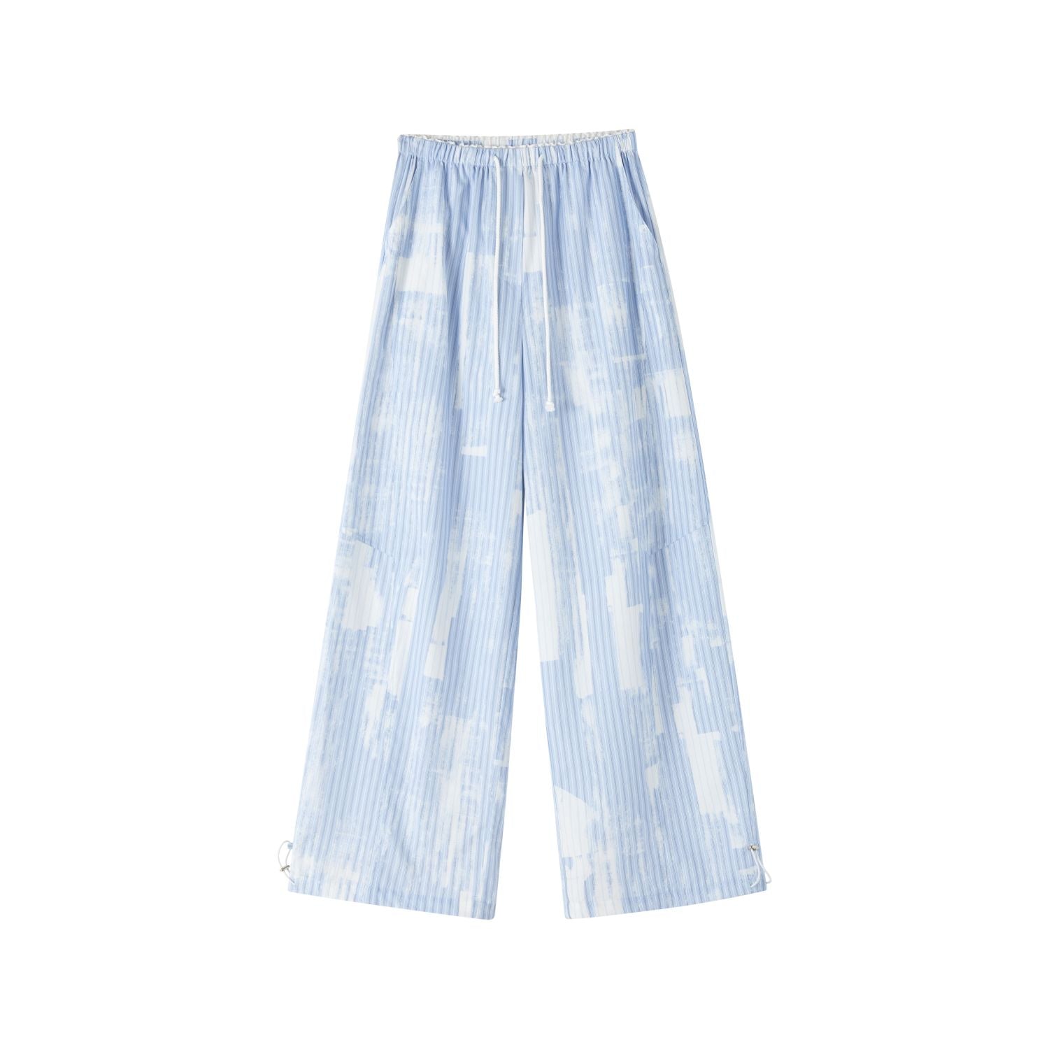 SOMESOWE Cloud Stripe Drawstring Trousers in Blue | MADA IN CHINA