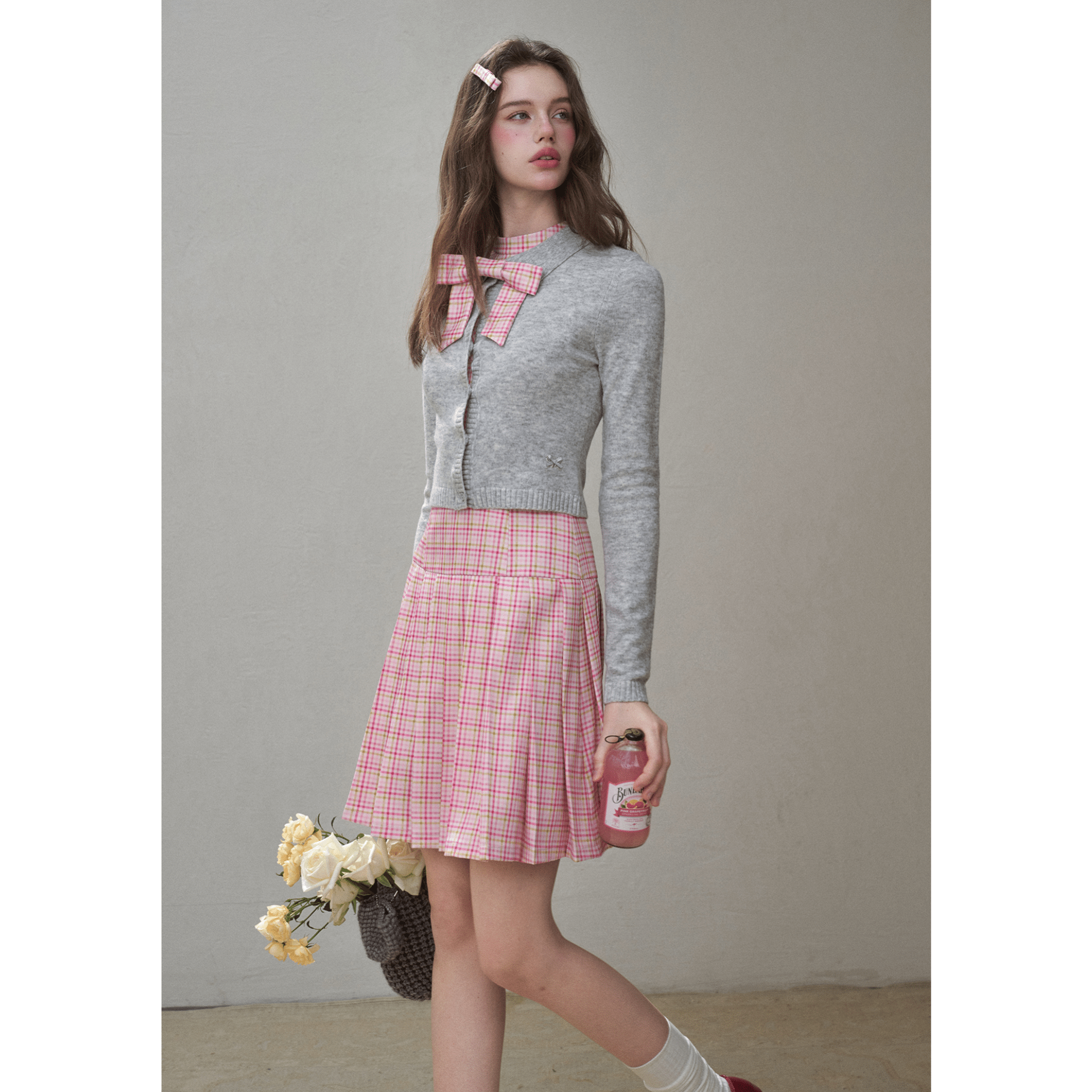 Group of Universe "Clouds on Fabric" Cardigan in Light Grey | MADAX