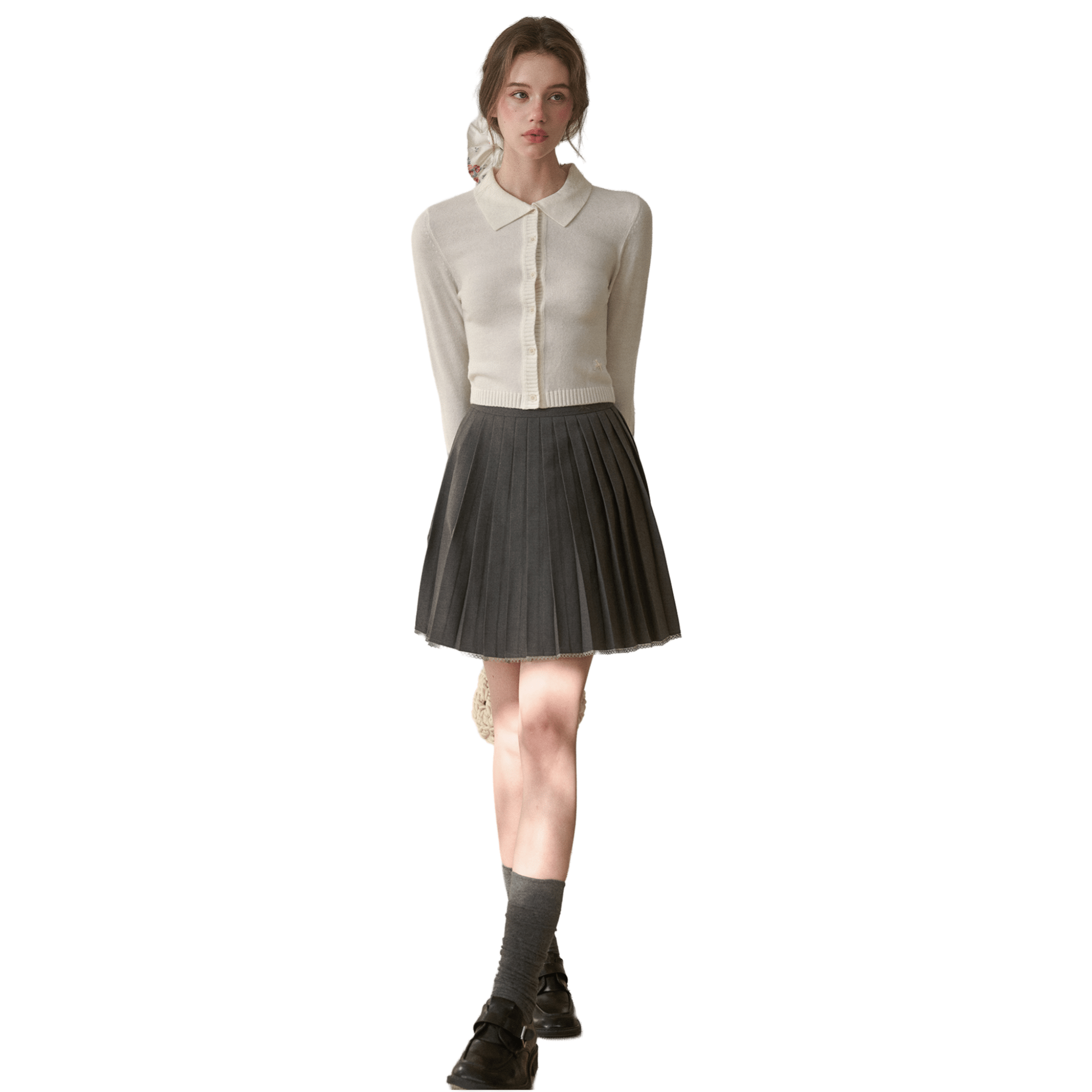 Group of Universe "Clouds on Fabric" Cardigan in Off - white | MADAX