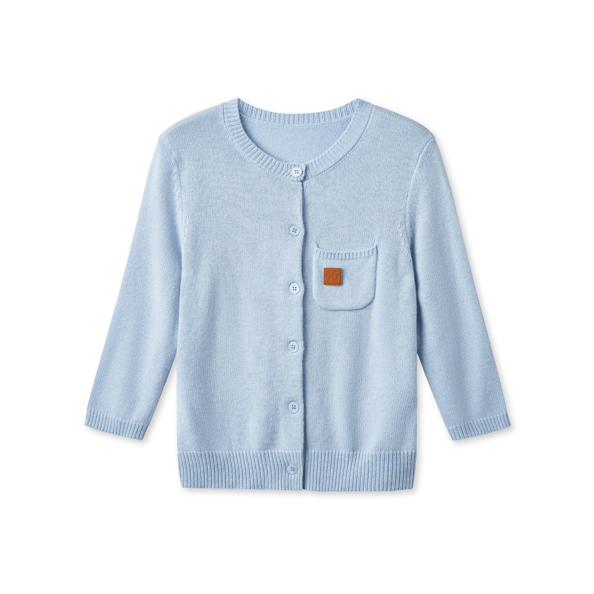NAWS Cloudwrap Mid - Sleeve Knit Cardigan in Blue | MADAX