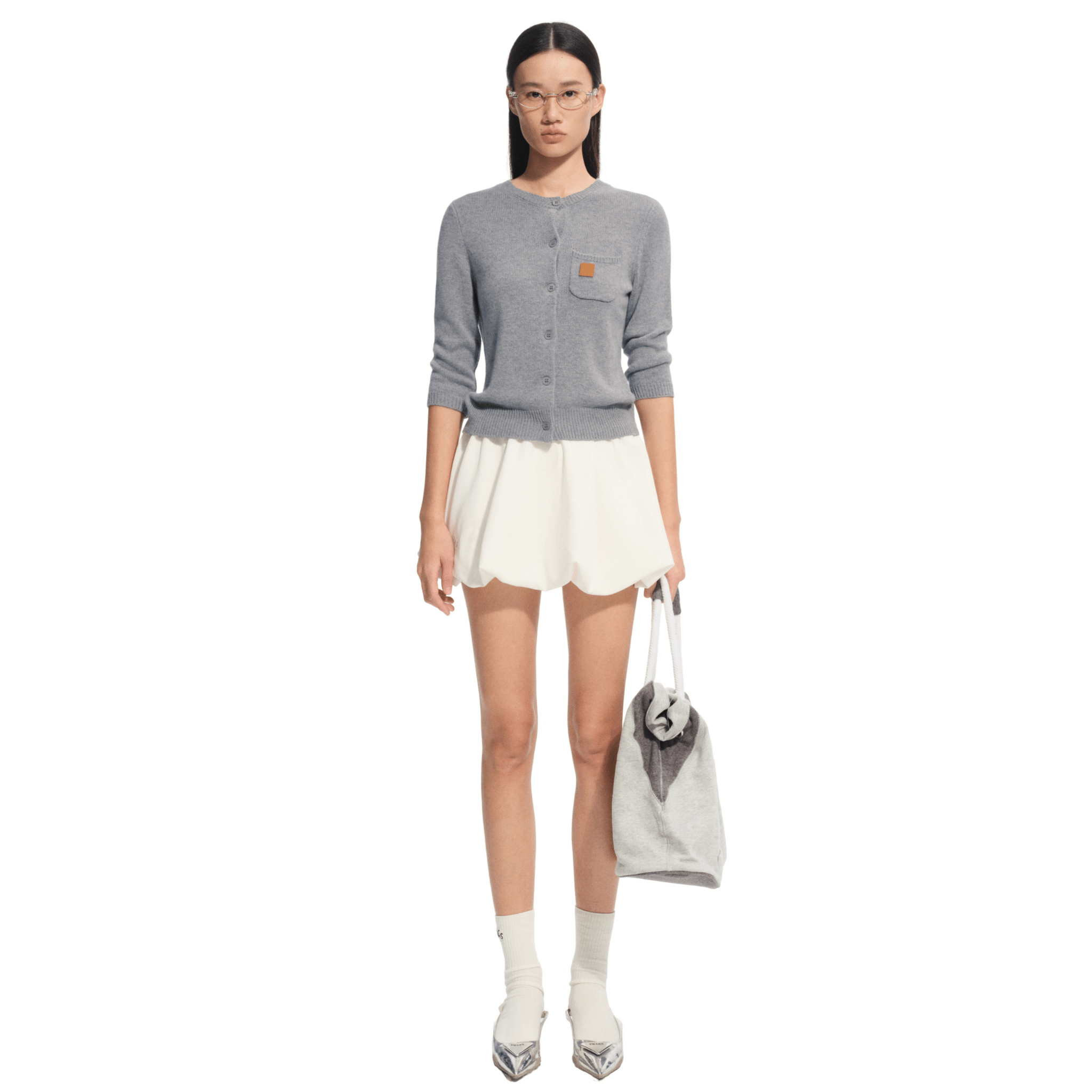 NAWS Cloudwrap Mid - Sleeve Knit Cardigan IN Gray | MADAX