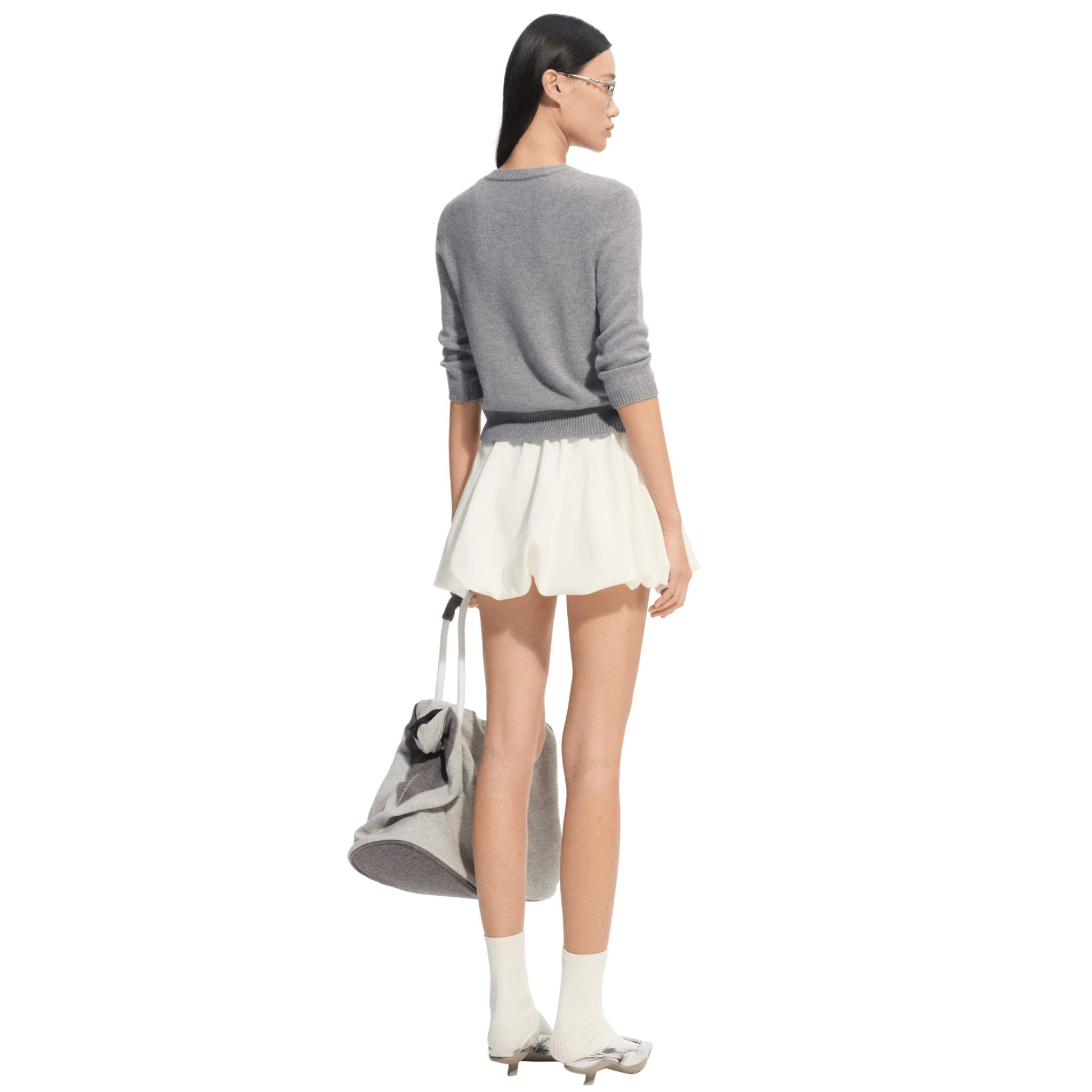 NAWS Cloudwrap Mid - Sleeve Knit Cardigan IN Gray | MADAX