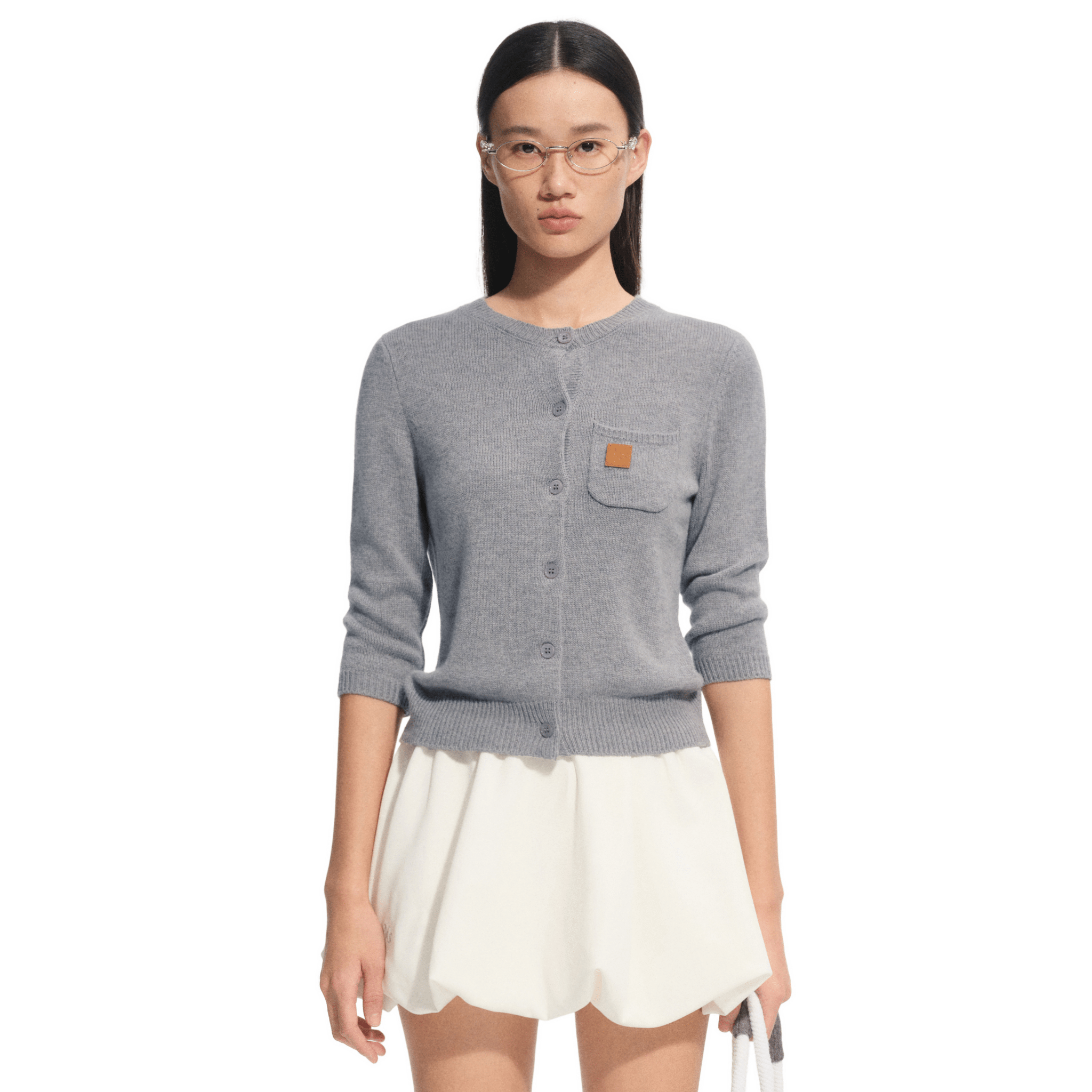 NAWS Cloudwrap Mid - Sleeve Knit Cardigan IN Gray | MADAX