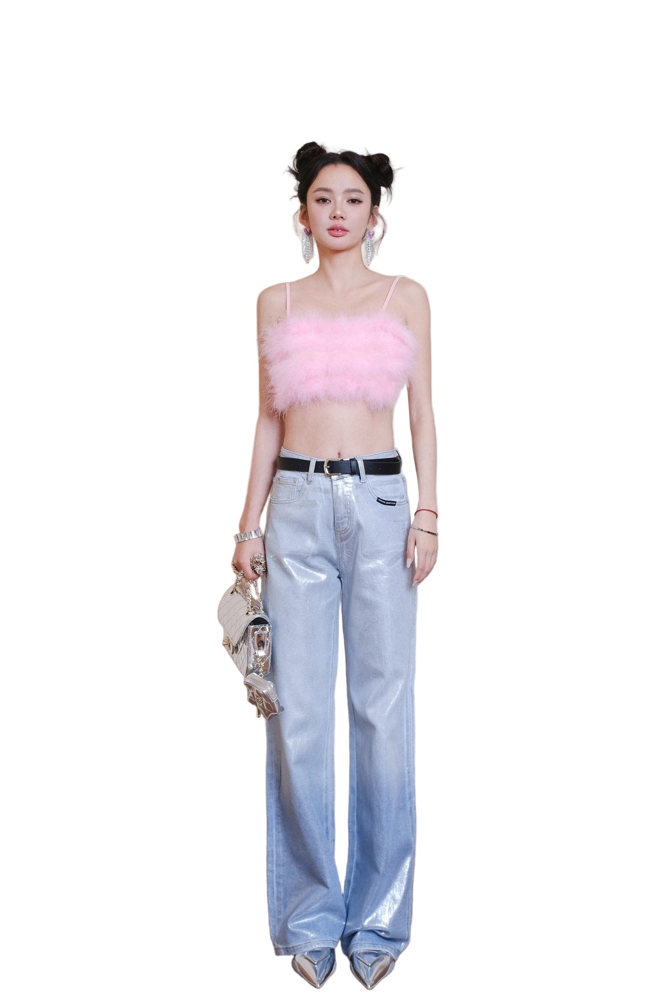 AIMME SPARROW Coated Light Jeans In Blue | MADAX