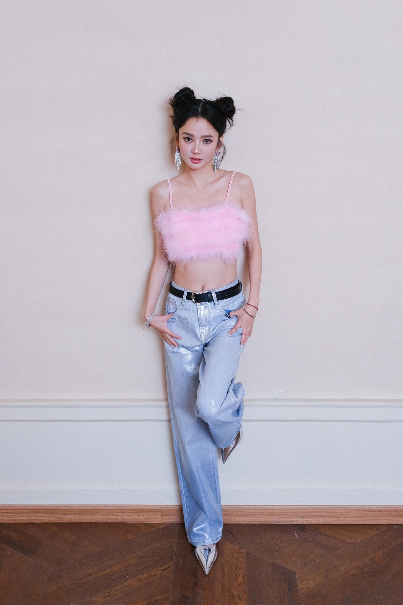 AIMME SPARROW Coated Light Jeans In Blue | MADAX