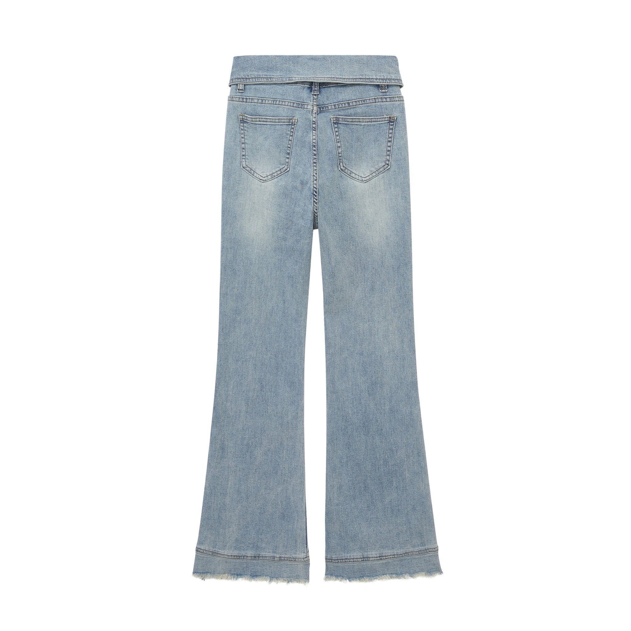 Maca Kaka Collar Flared Long Jeans | MADA IN CHINA