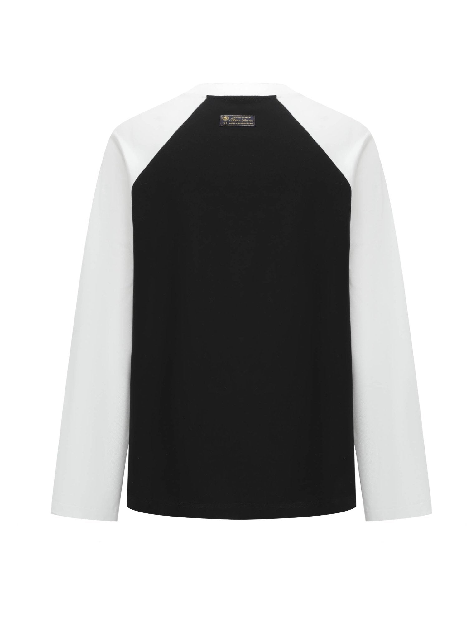 ALEXIA SANDRA Colorblock Classic Trojan Rabbit Long Sleeve T - Shirt in Black | MADA IN CHINA