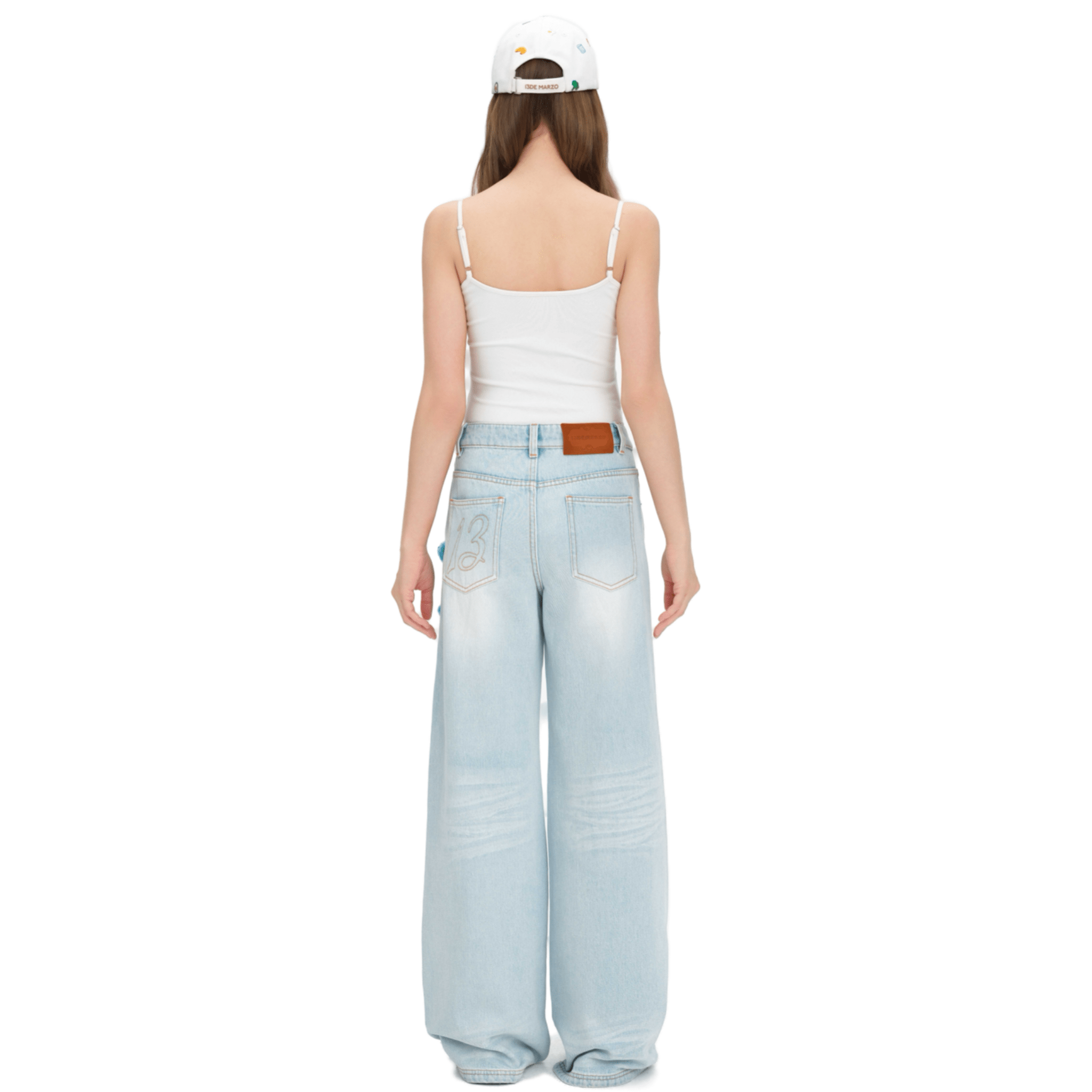 13DE MARZO Colorful Full - body Bear Jeans in Blue | MADAX