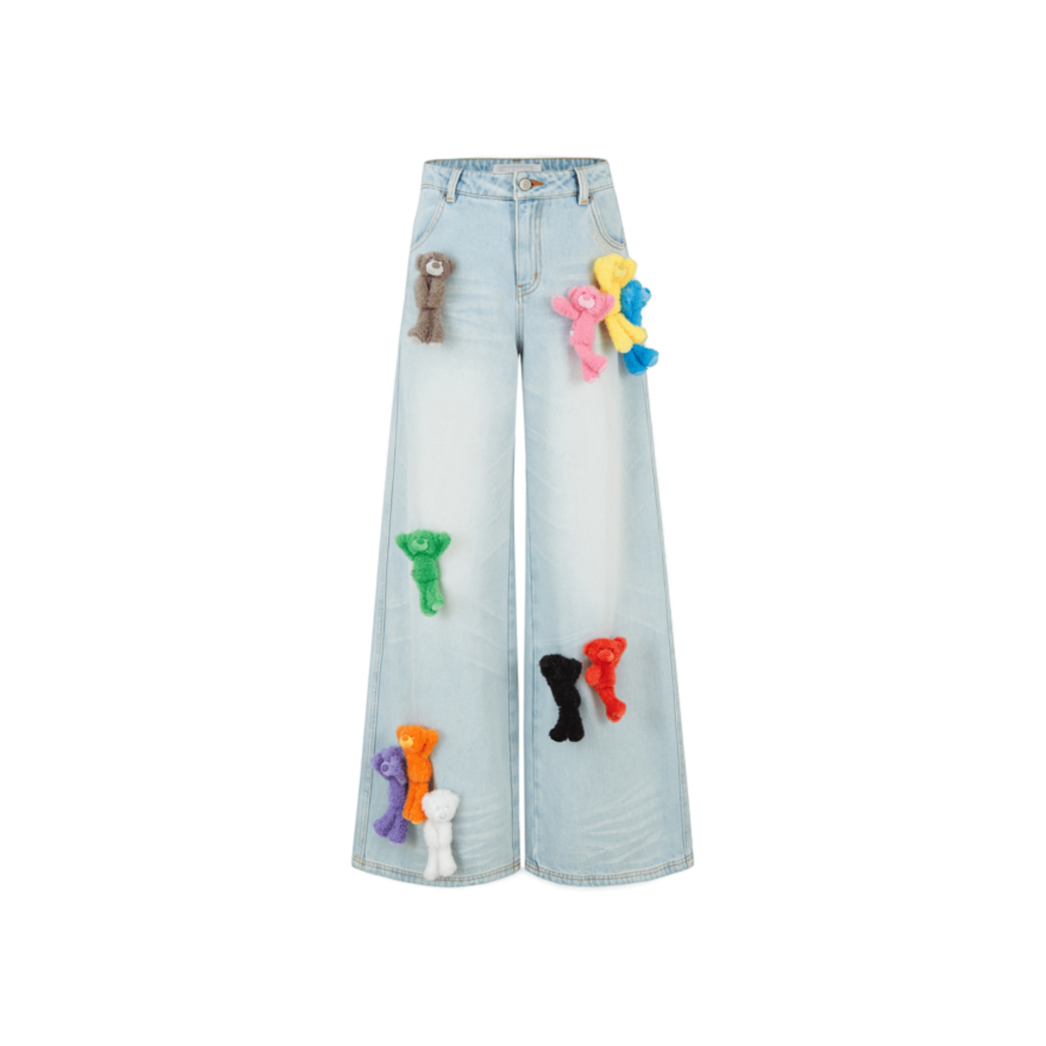 13DE MARZO Colorful Full - body Bear Jeans in Blue | MADAX