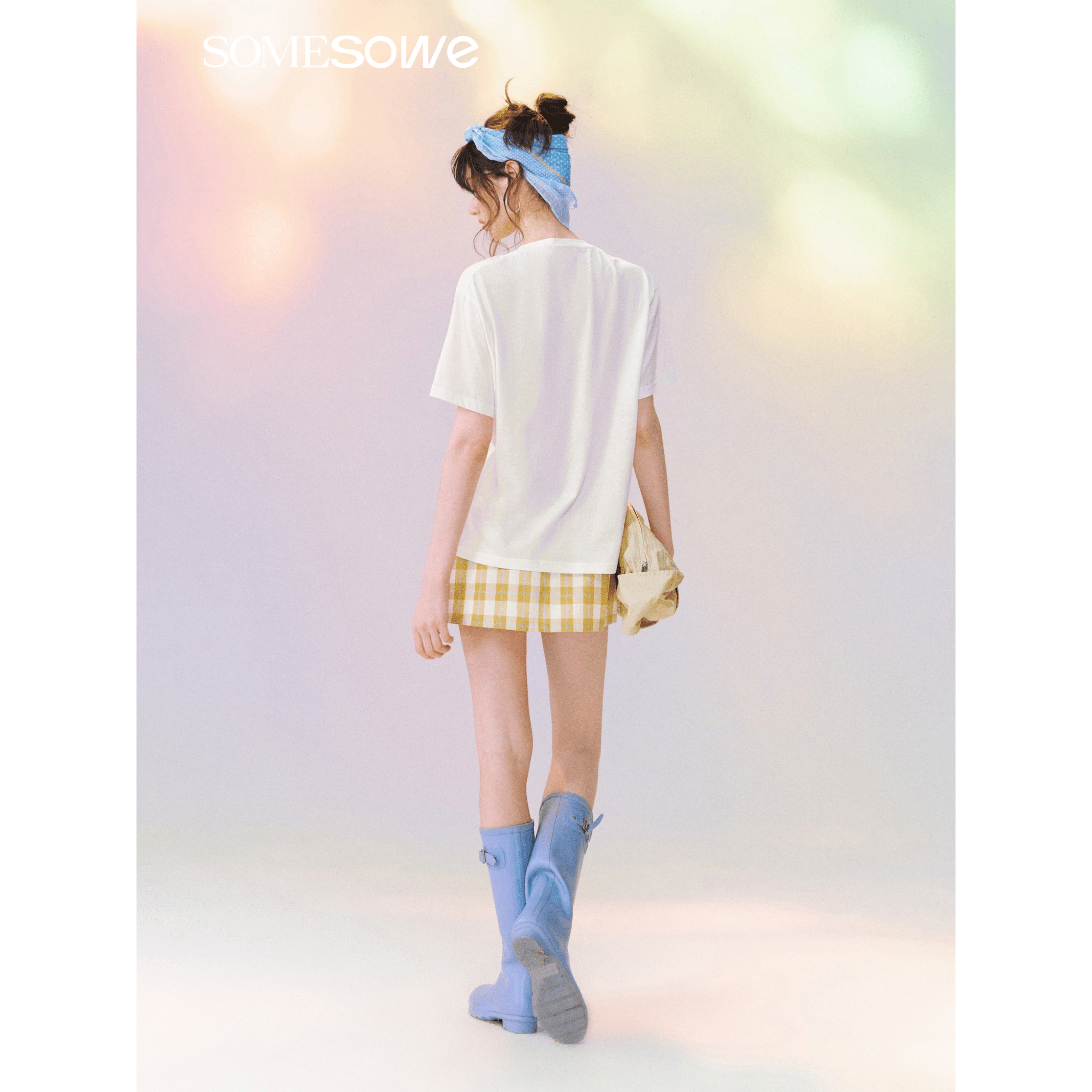 SOMESOWE Colorful Starfruit Casual Short-Sleeve T-Shirt in White | MADAX