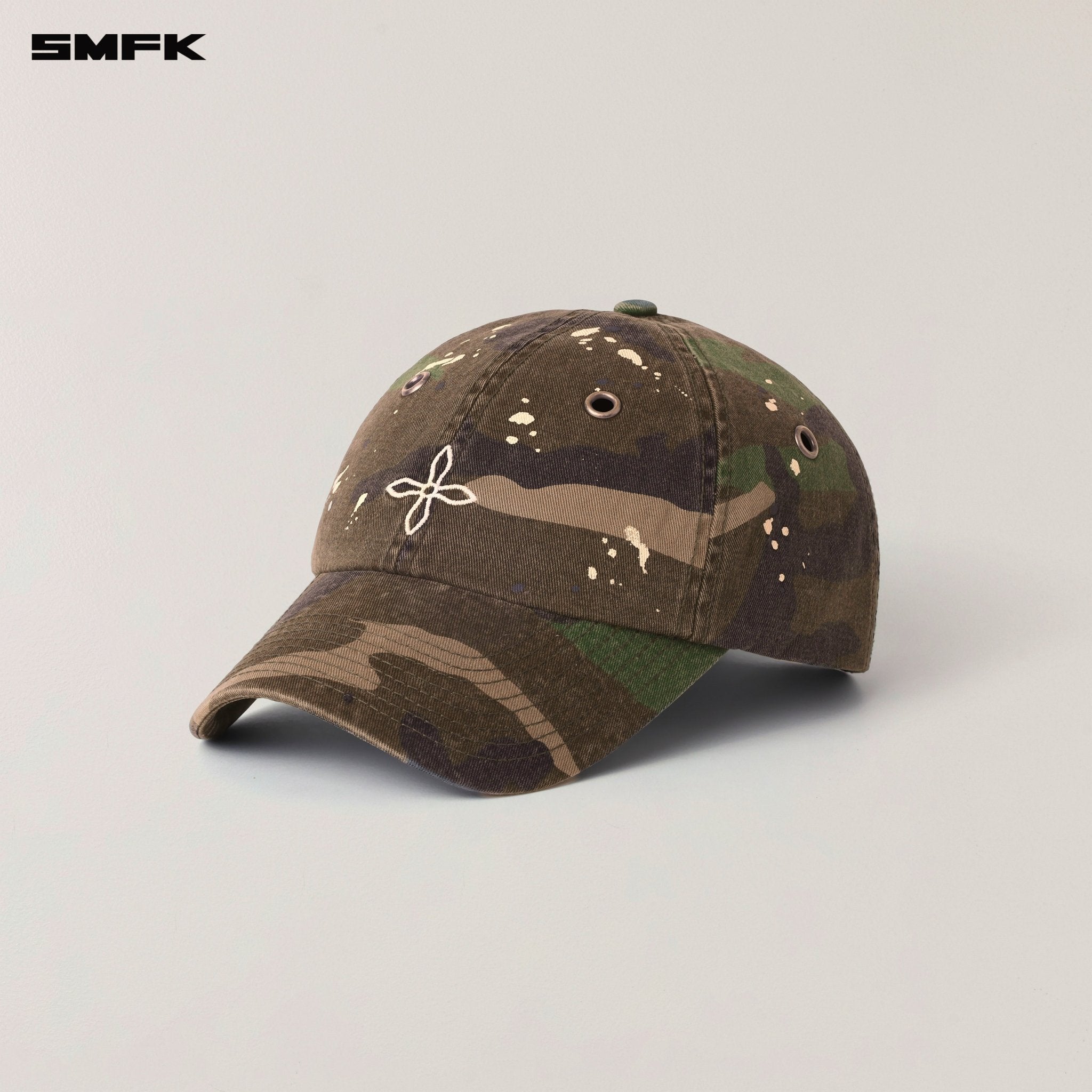 SMFK Compass Badge Camo Cargo Cap In Army Green Camouflage | MADAX