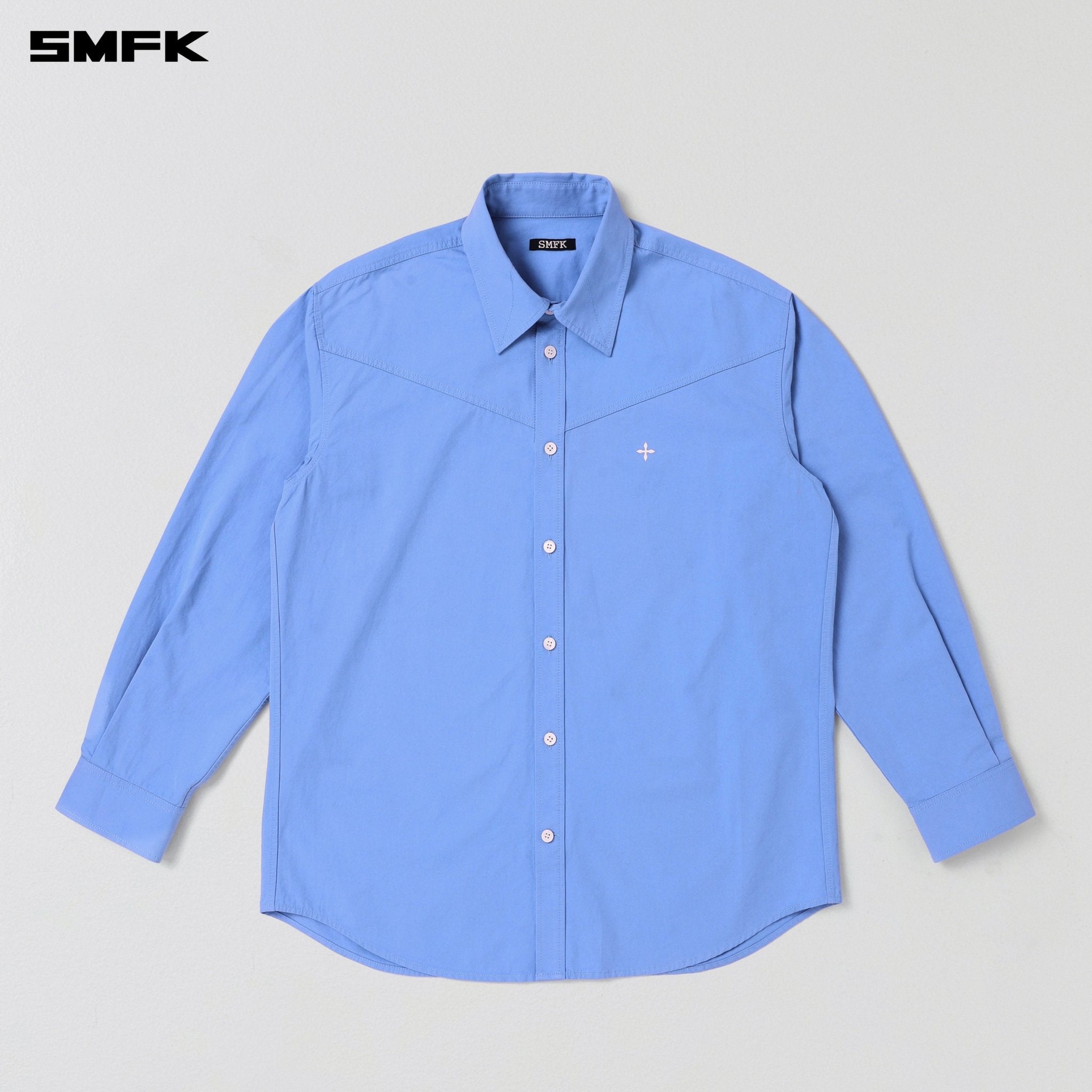 SMFK Compass Badge Cargo Shirt In Fantasy Blue | MADAX
