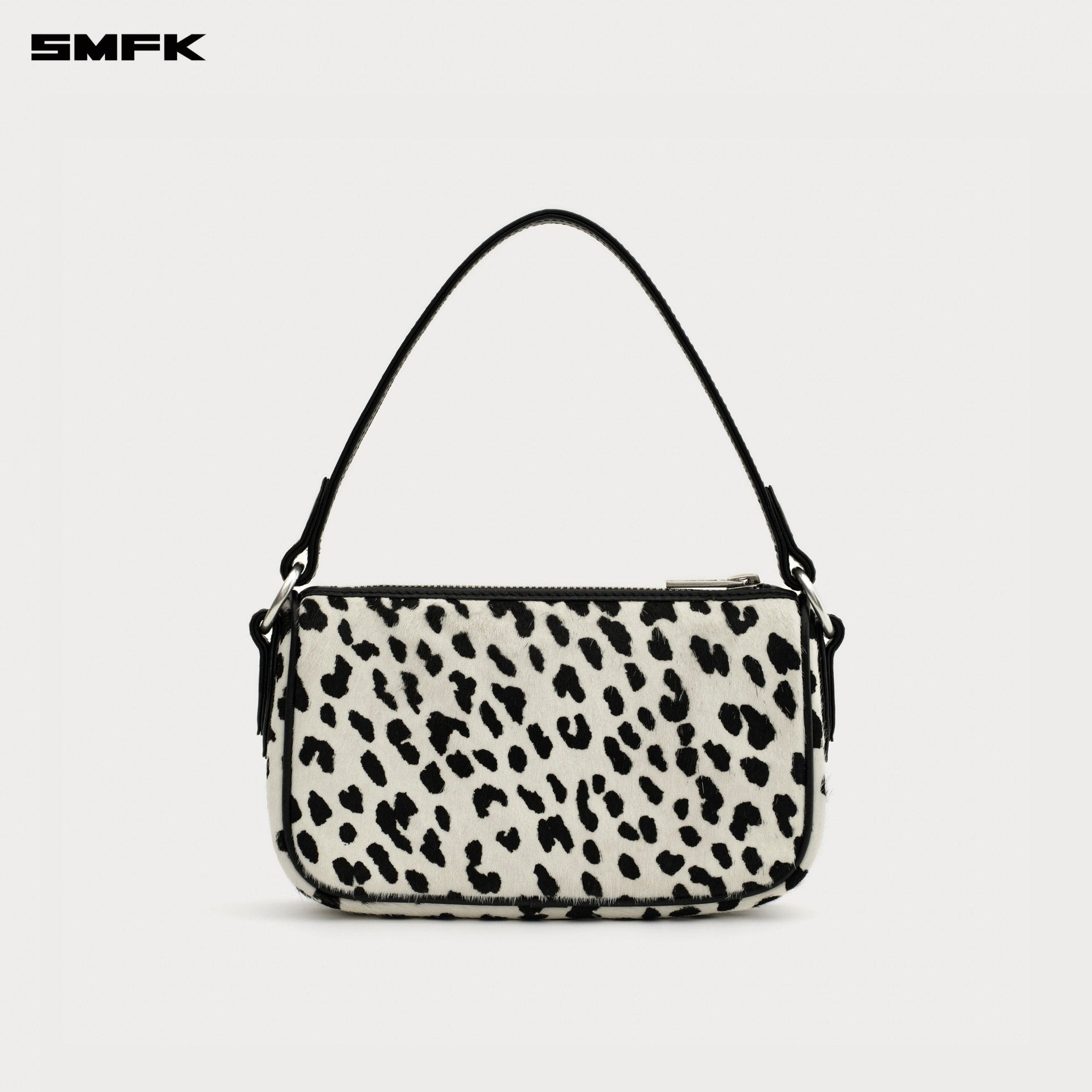 SMFK Compass Badge Cross White Leopard Bag In White (Small) | MADAX