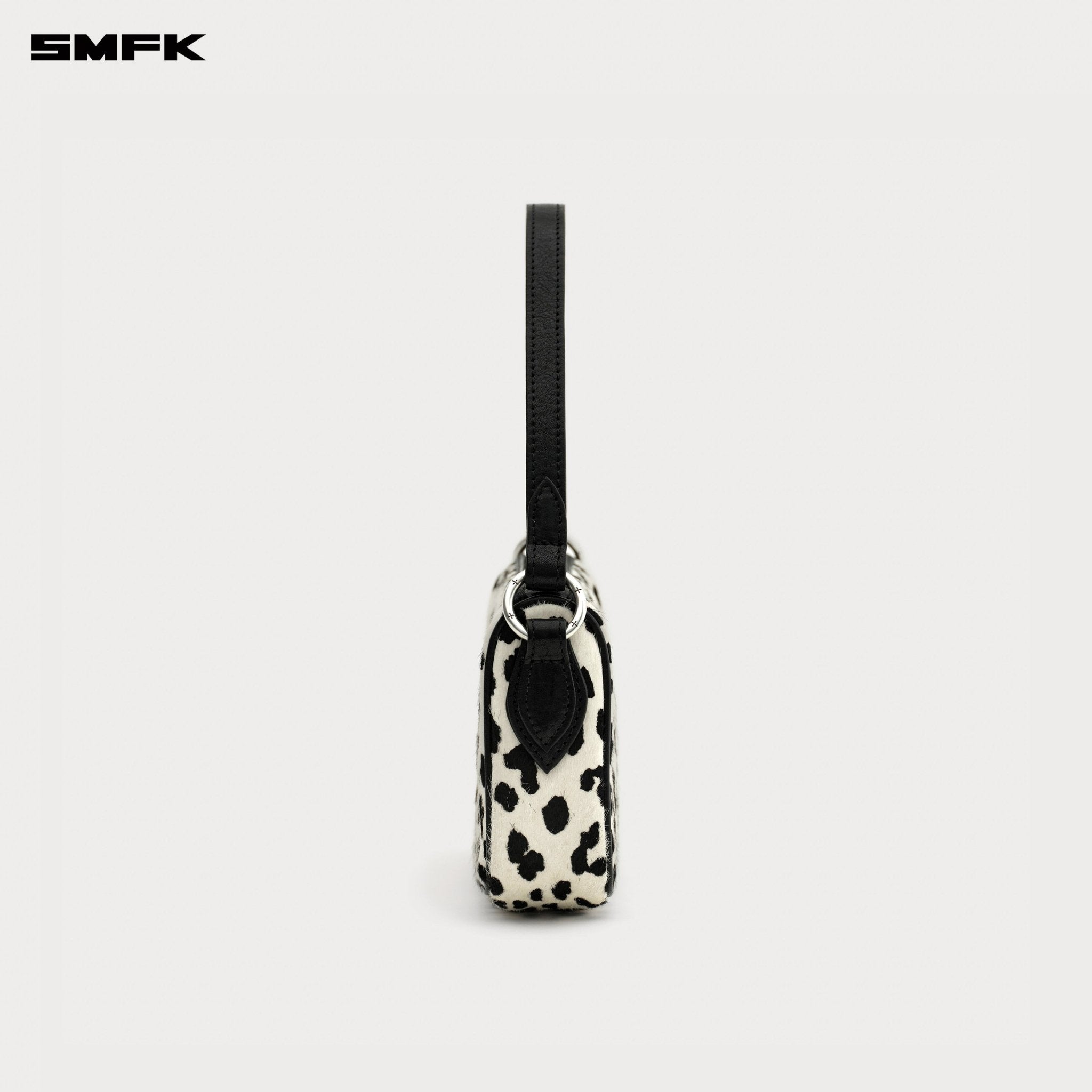 SMFK Compass Badge Cross White Leopard Bag In White (Small) | MADAX