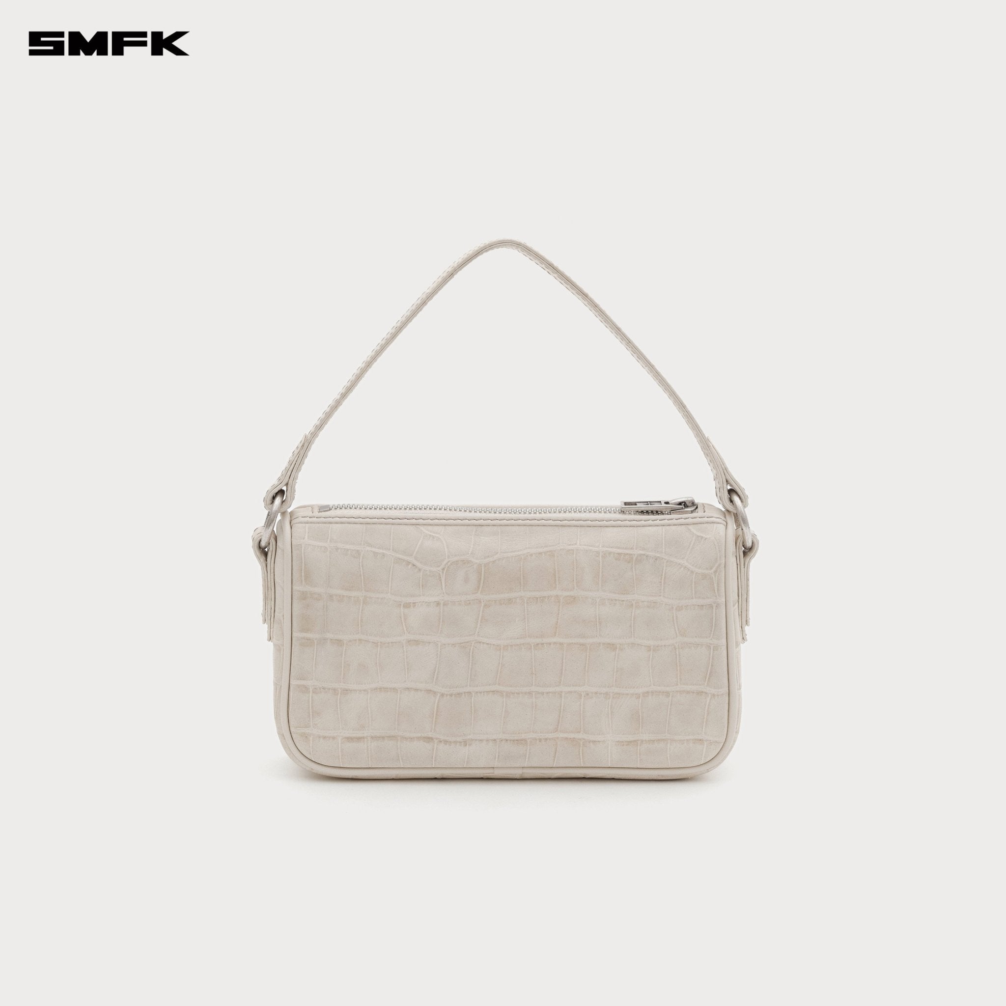 SMFK Compass Badge Holder Leather Bag In White (Small) | MADAX