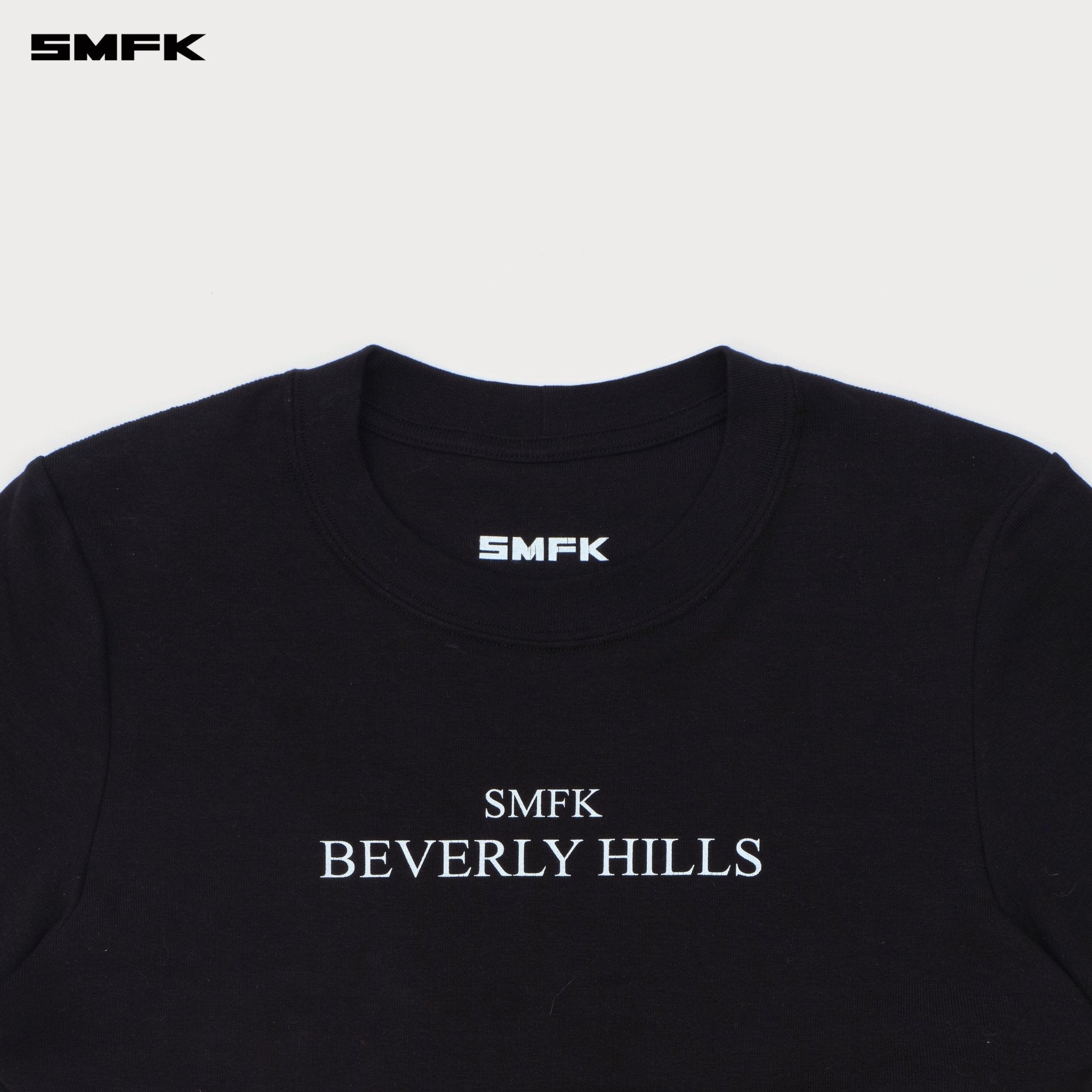 SMFK Compass Beverly Movie Subtitles Crop Tee In Black | MADAX