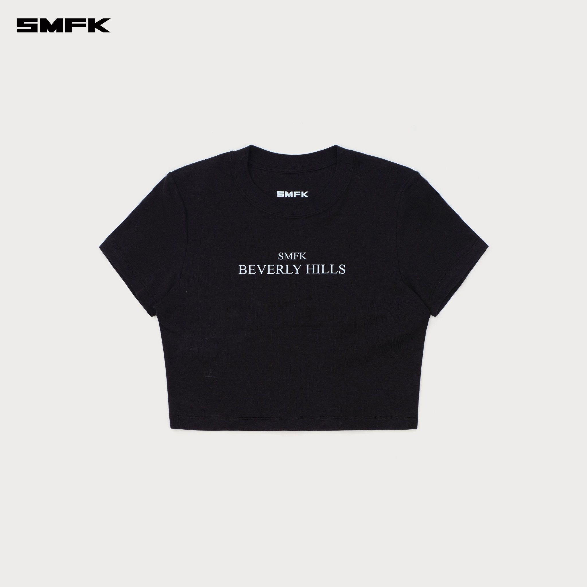 SMFK Compass Beverly Movie Subtitles Crop Tee In Black | MADAX
