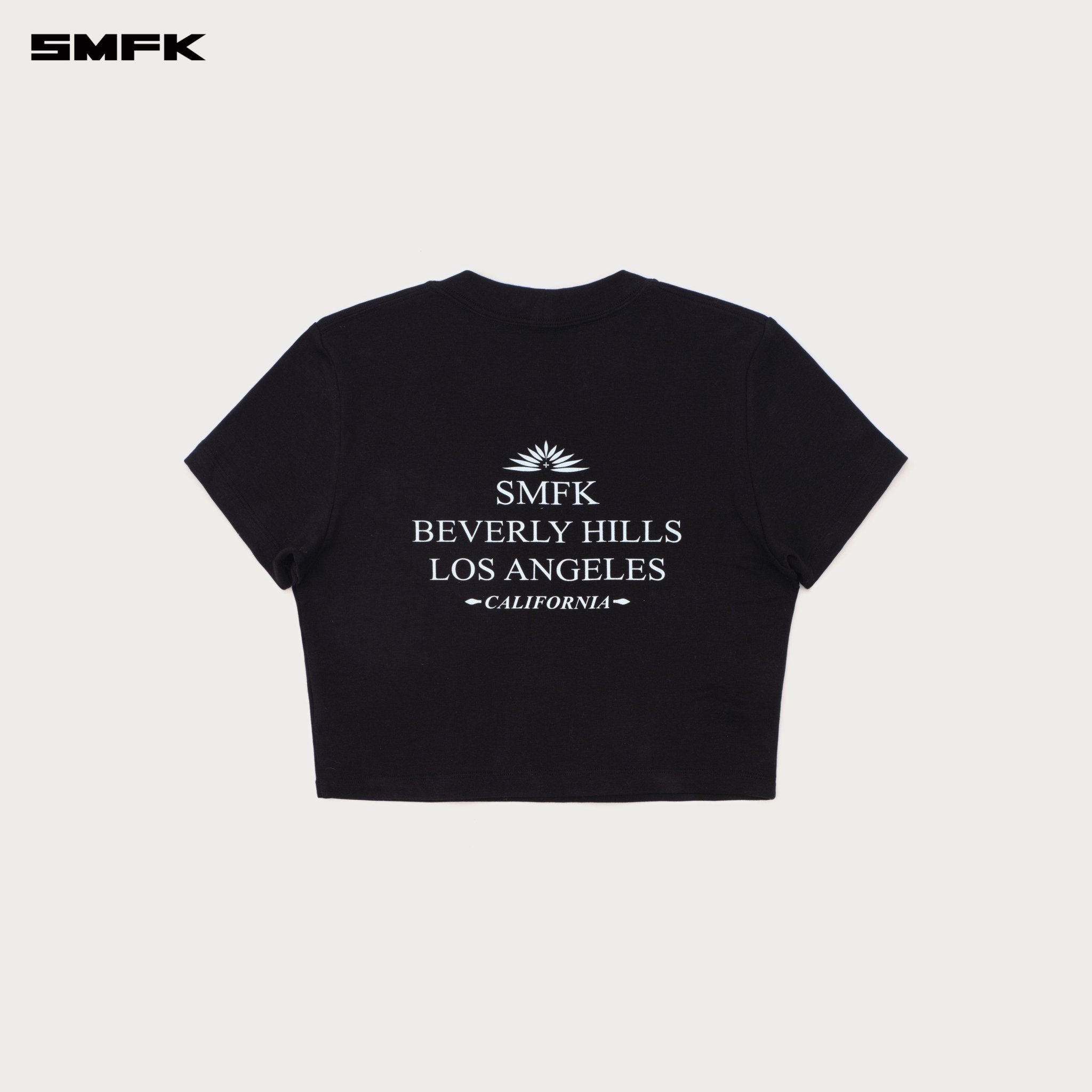 SMFK Compass Beverly Movie Subtitles Crop Tee In Black | MADAX
