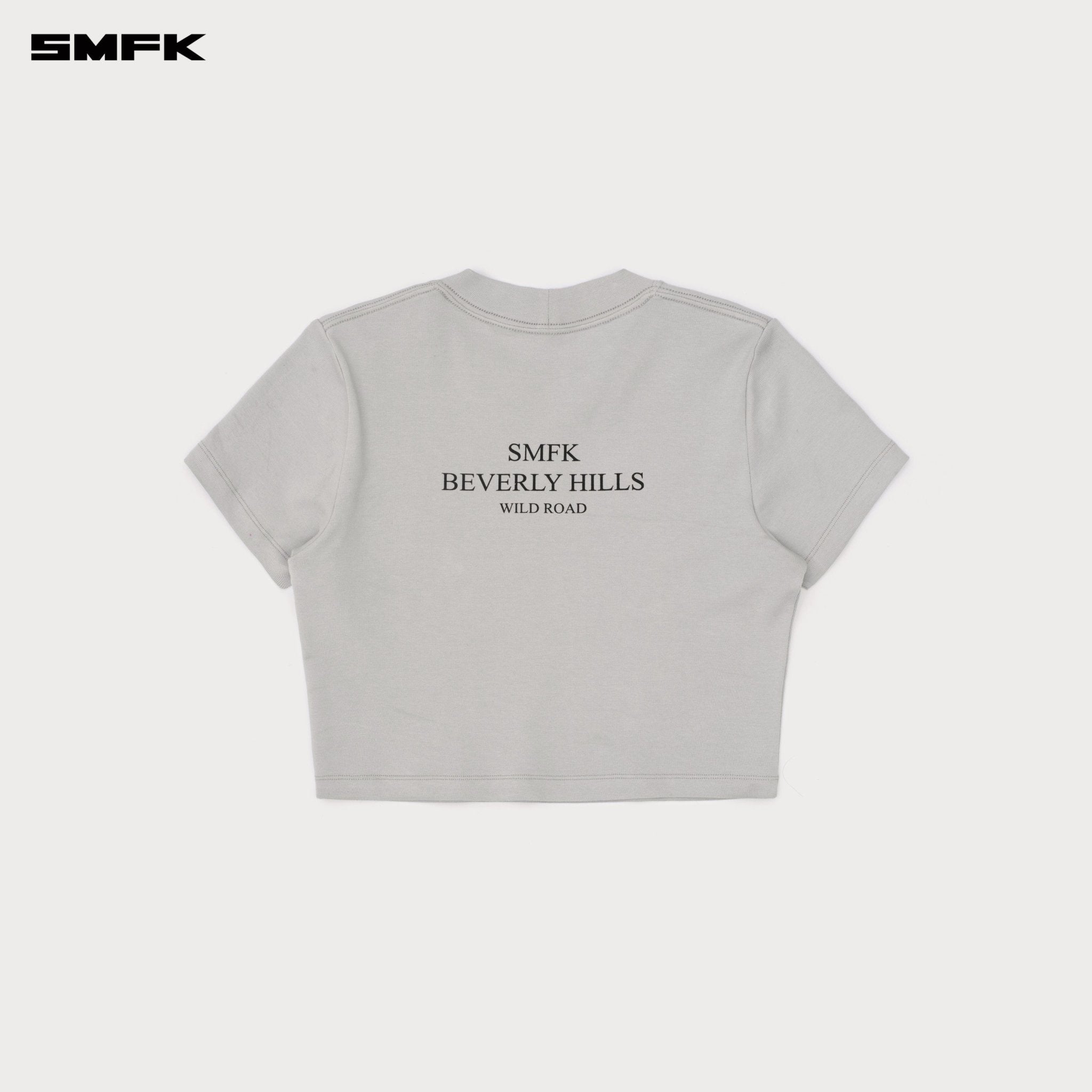 SMFK Compass Beverly Movie Subtitles Crop Tee In Grey | MADAX