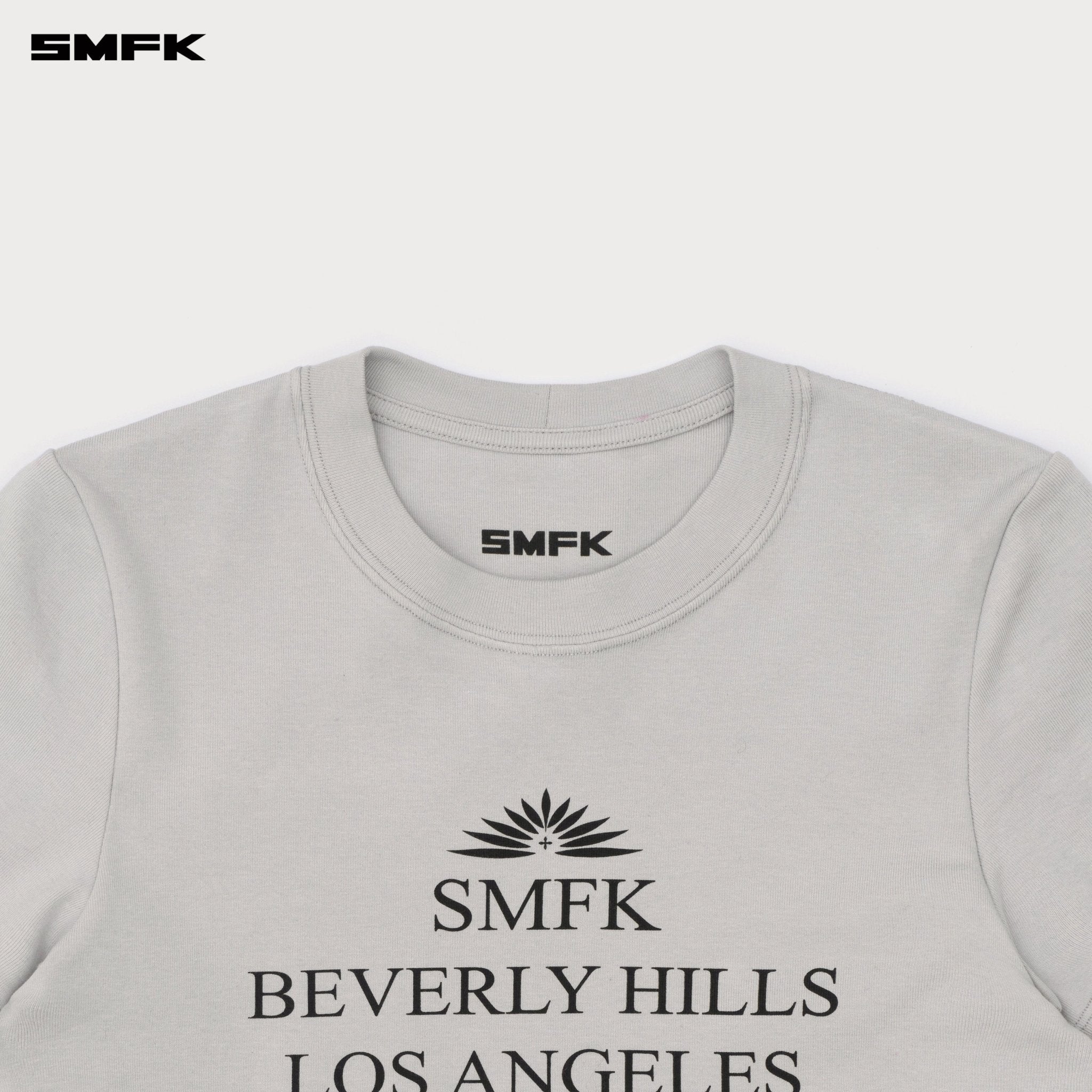 SMFK Compass Beverly Movie Subtitles Crop Tee In Grey | MADAX