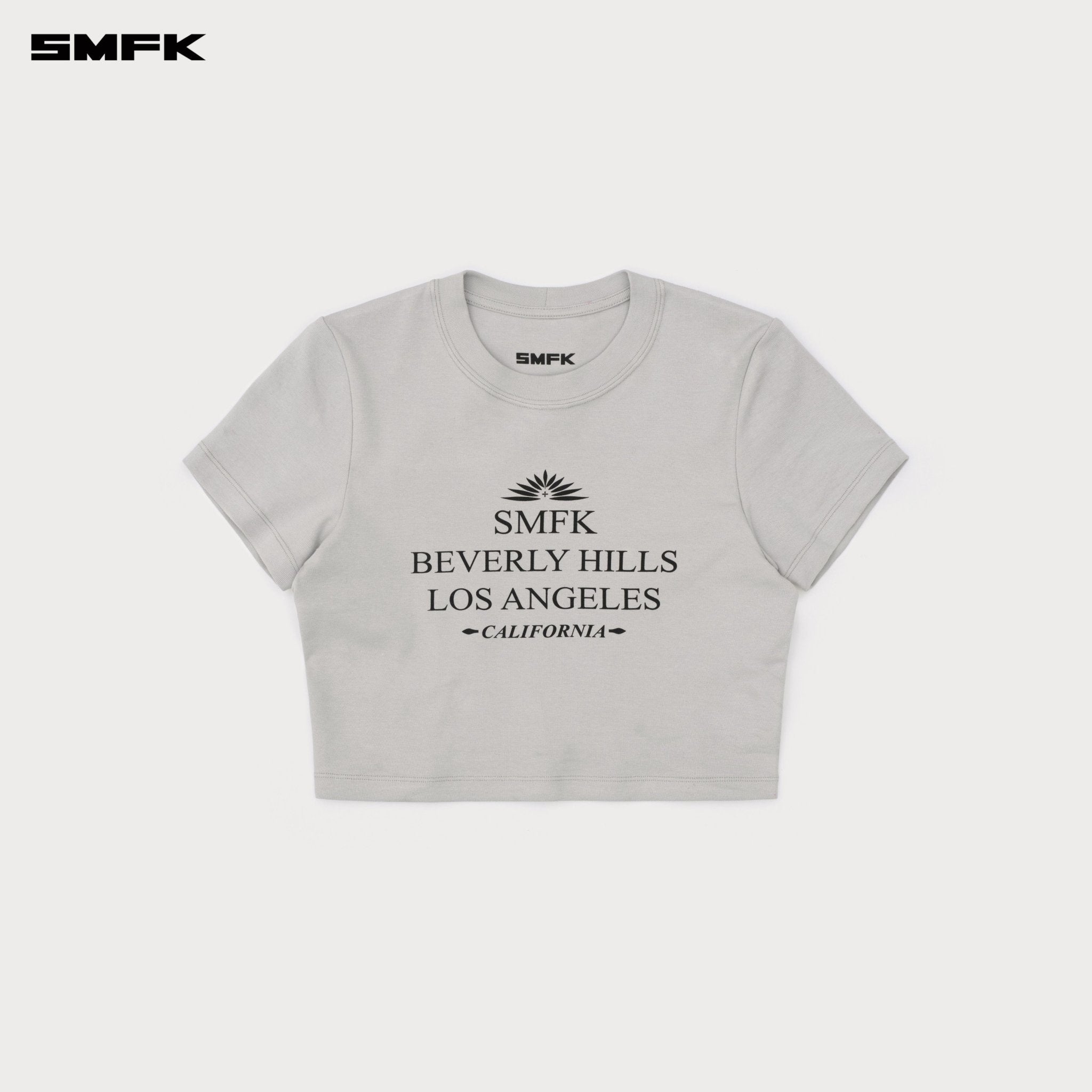 SMFK Compass Beverly Movie Subtitles Crop Tee In Grey | MADAX