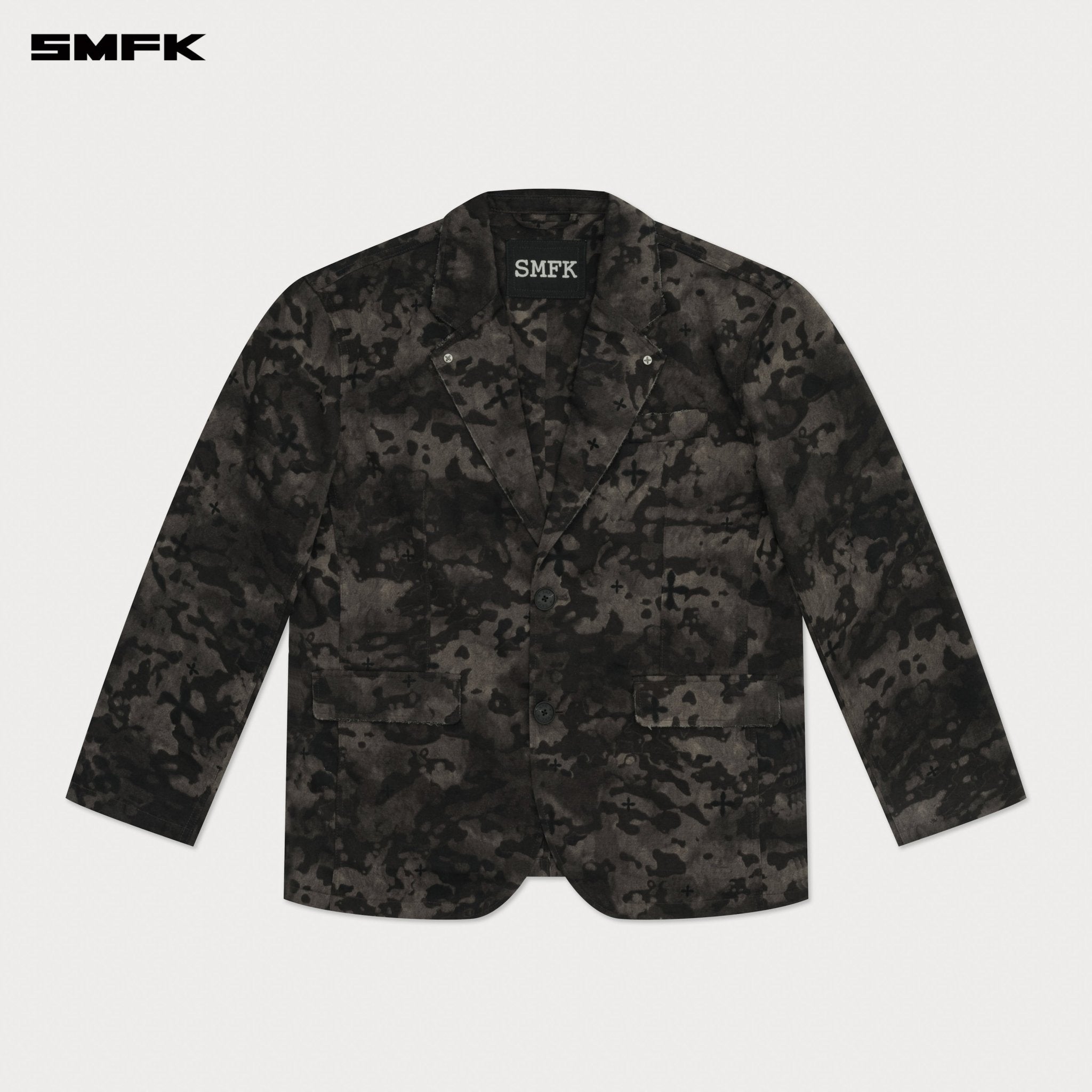 SMFK Compass Black Camouflage Oversize Suit In Black | MADAX