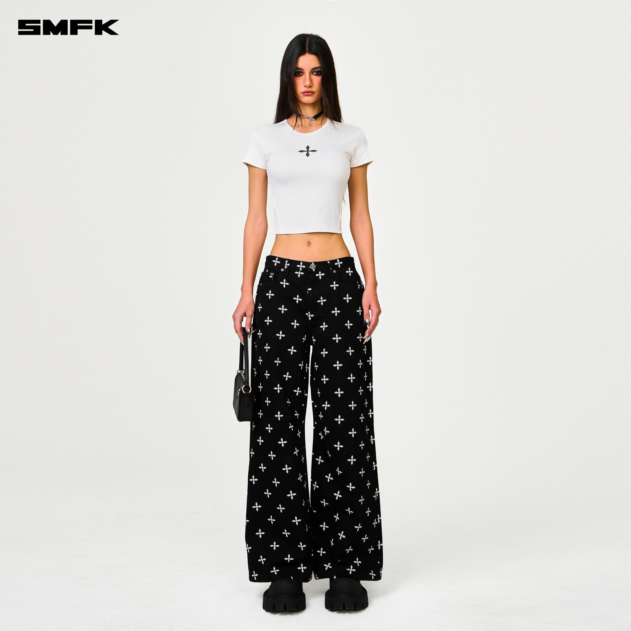 SMFK Compass Black Garden Classic Wide - Leg Jeans In Black | MADAX