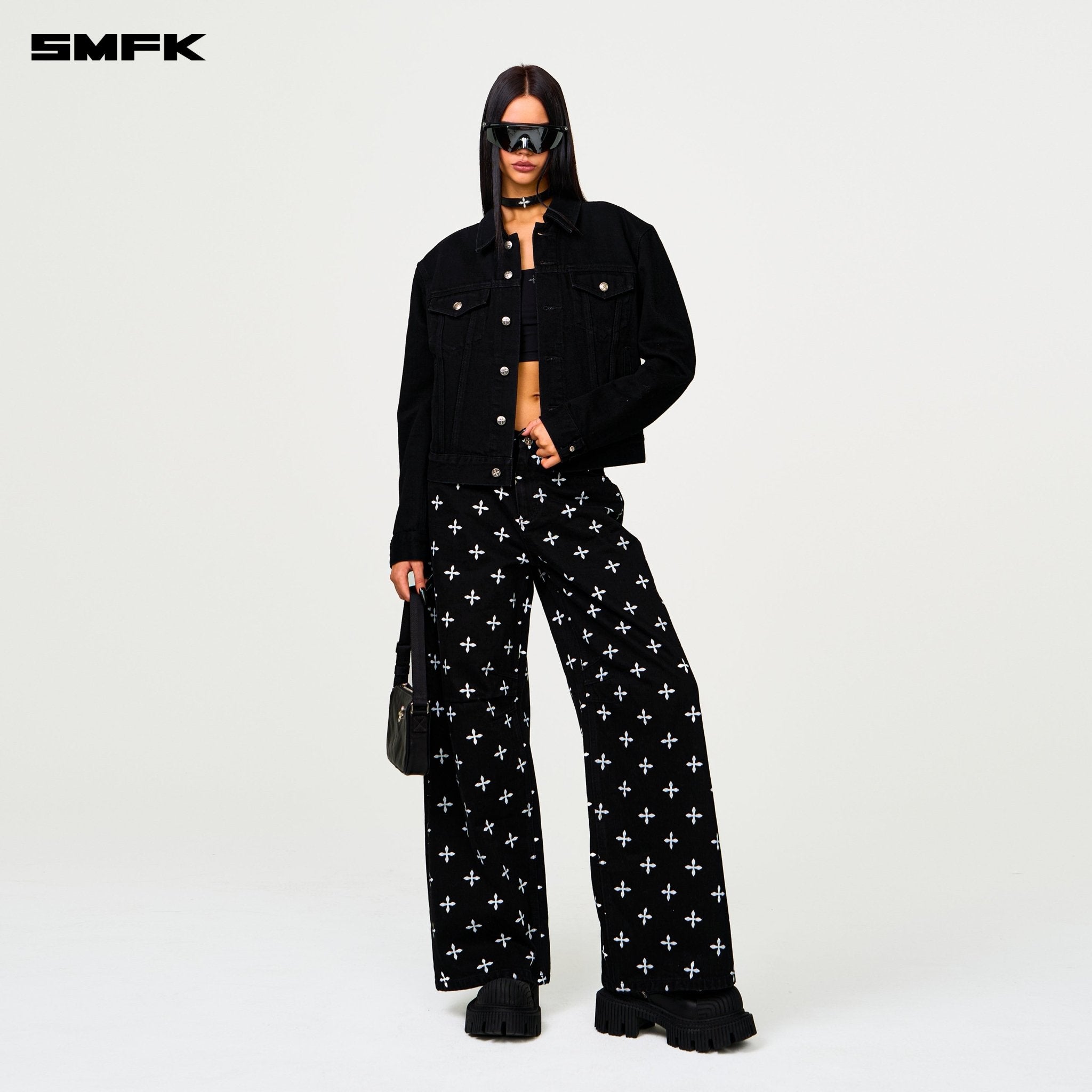 SMFK Compass Black Garden Classic Wide - Leg Jeans In Black | MADAX