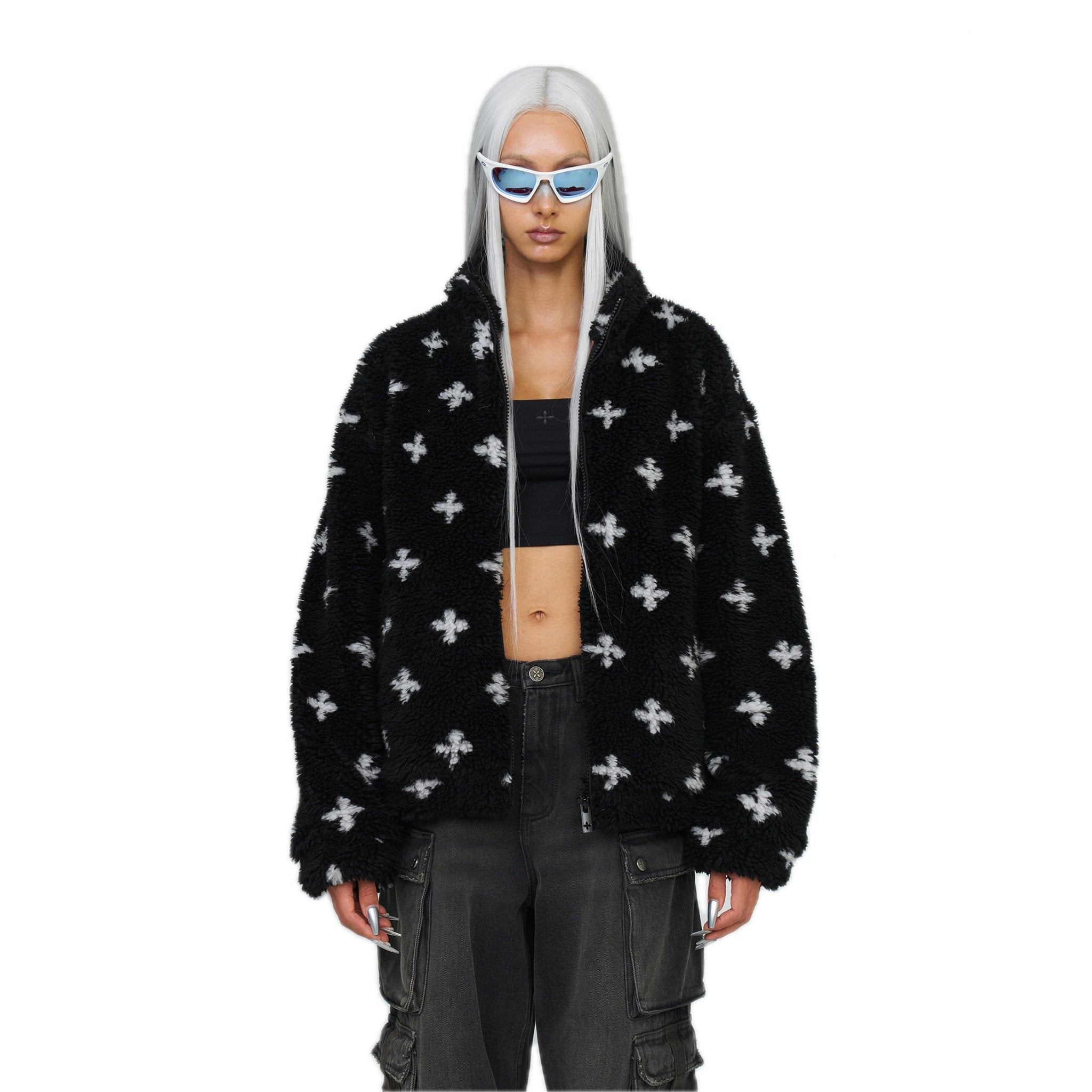 SMFK Compass Black Garden Outdoor Furry Jacket | MADAX