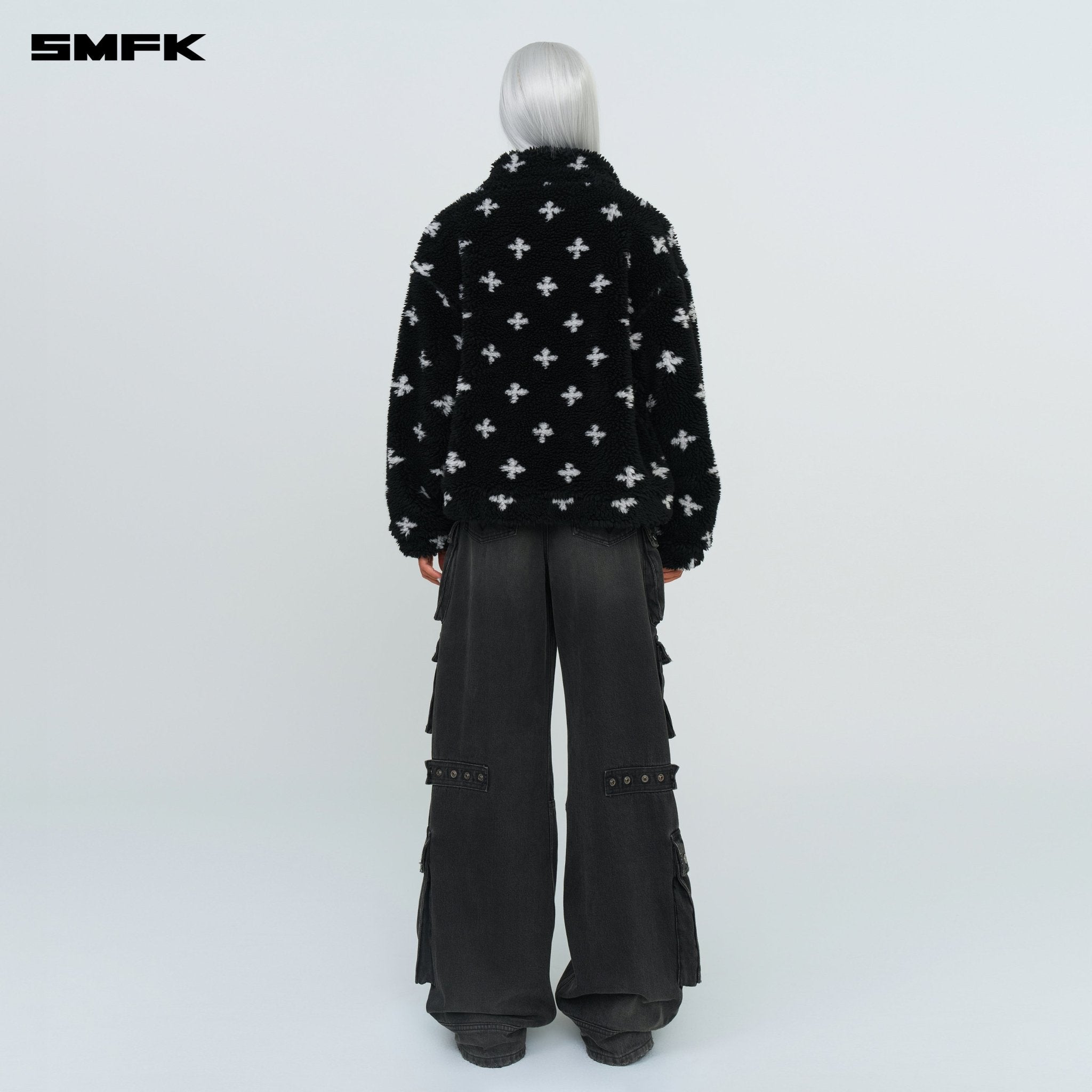 SMFK Compass Black Garden Outdoor Furry Jacket | MADAX