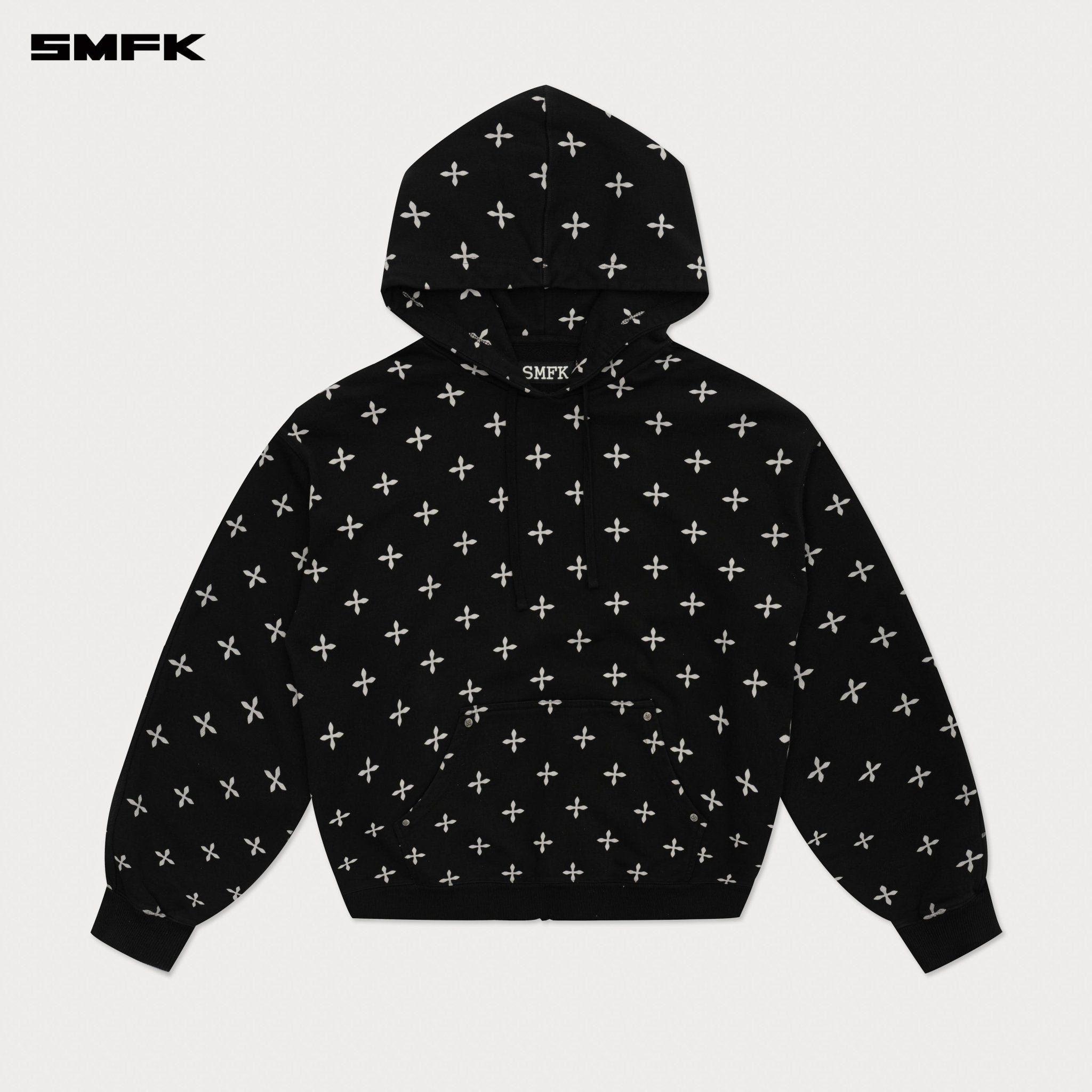 SMFK Compass Black Garden Oversize Hoodie In Black | MADAX