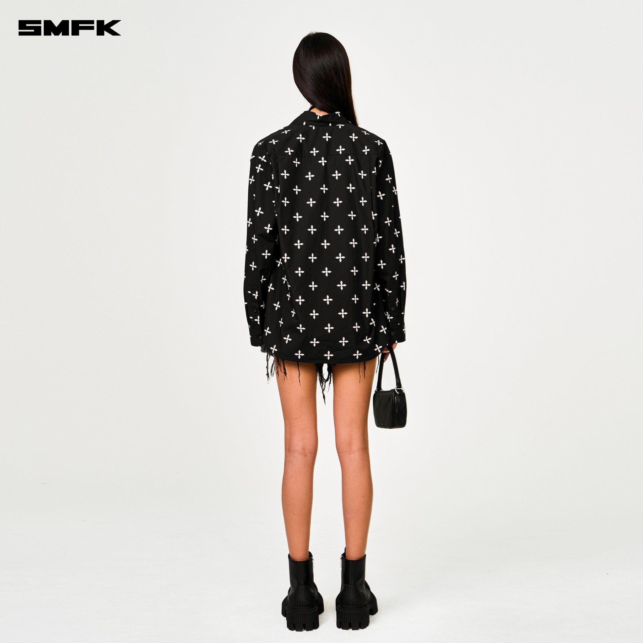 SMFK Compass Black Garden Oversize Shirt In Black | MADAX