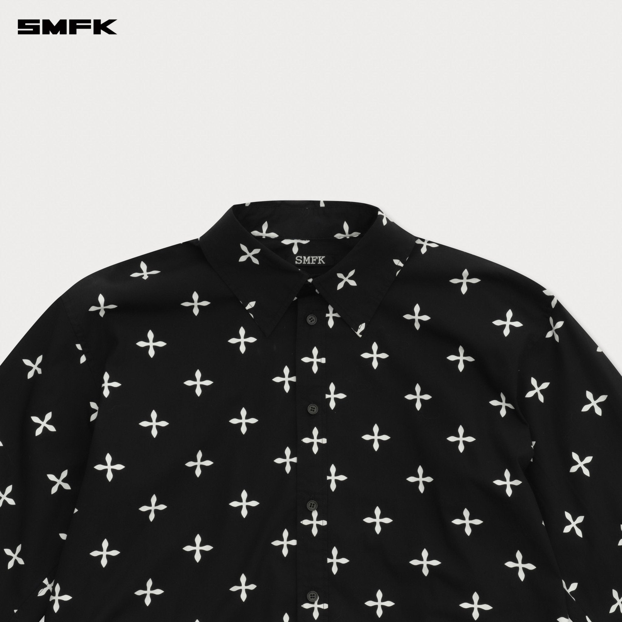 SMFK Compass Black Garden Oversize Shirt In Black | MADAX