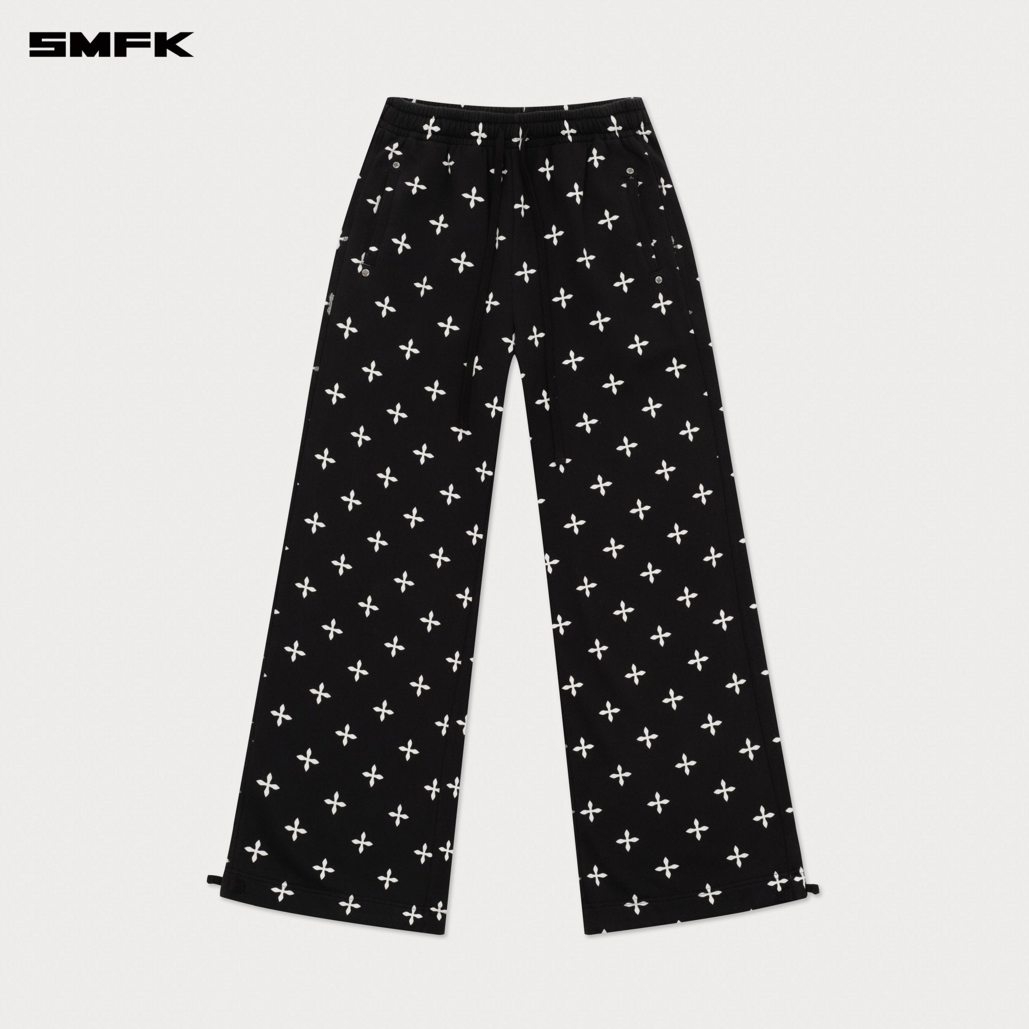 SMFK Compass Black Garden Wide - Leg Track Pants In Black | MADAX