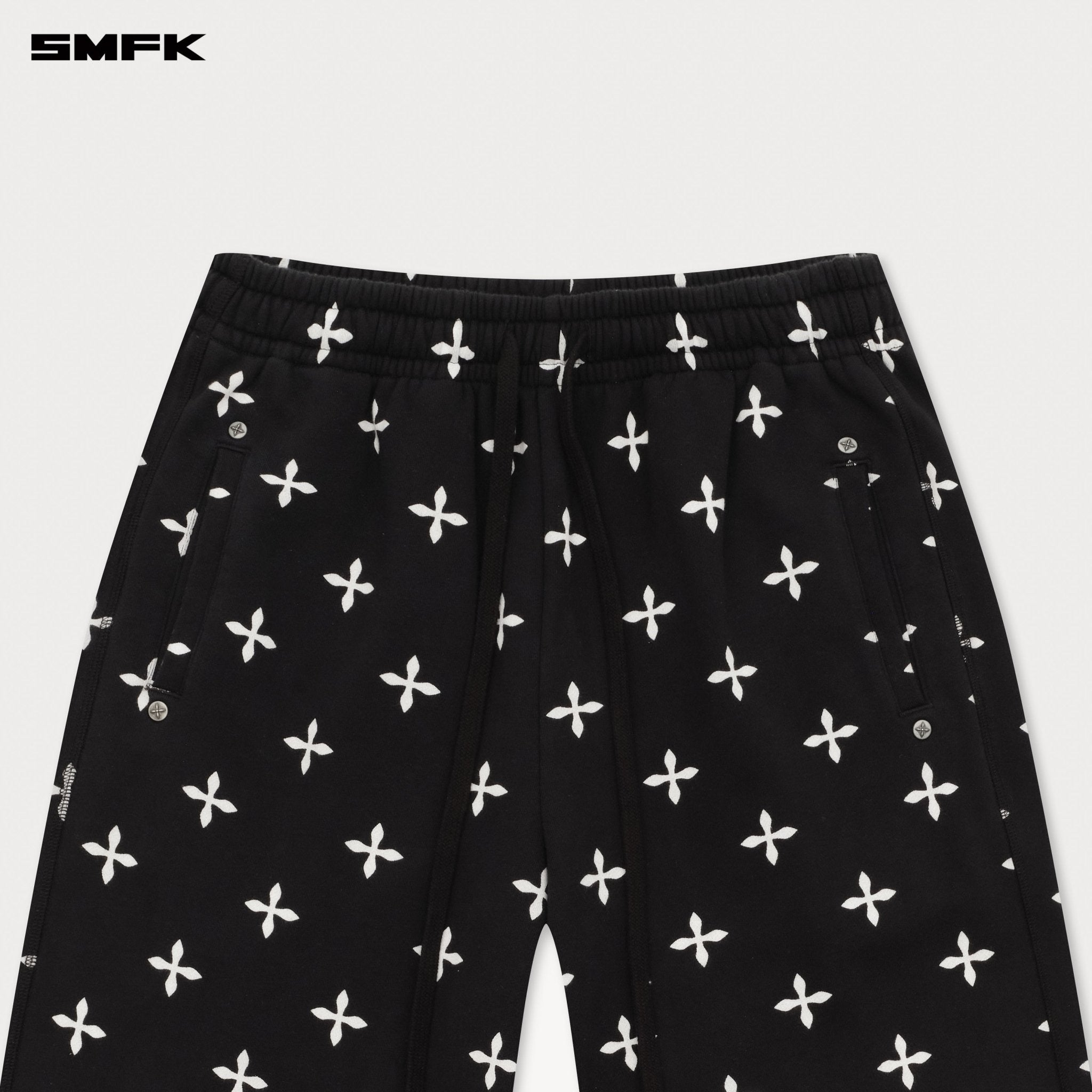 SMFK Compass Black Garden Wide - Leg Track Pants In Black | MADAX