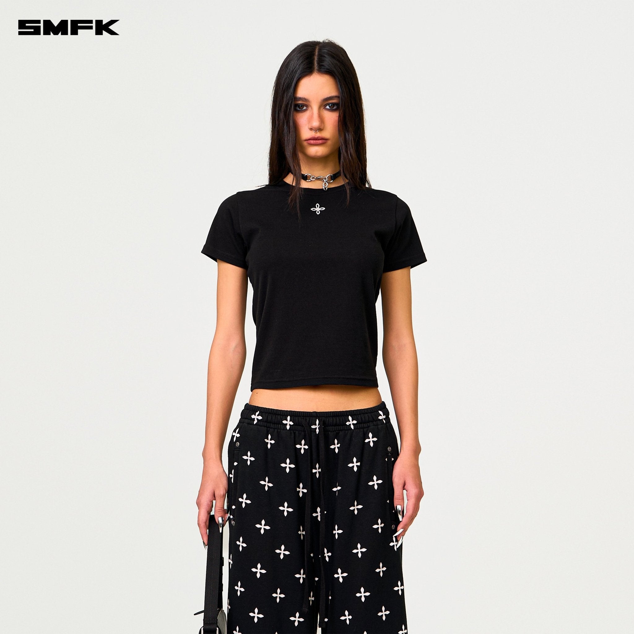 SMFK Compass Black Garden Wide - Leg Track Pants In Black | MADAX