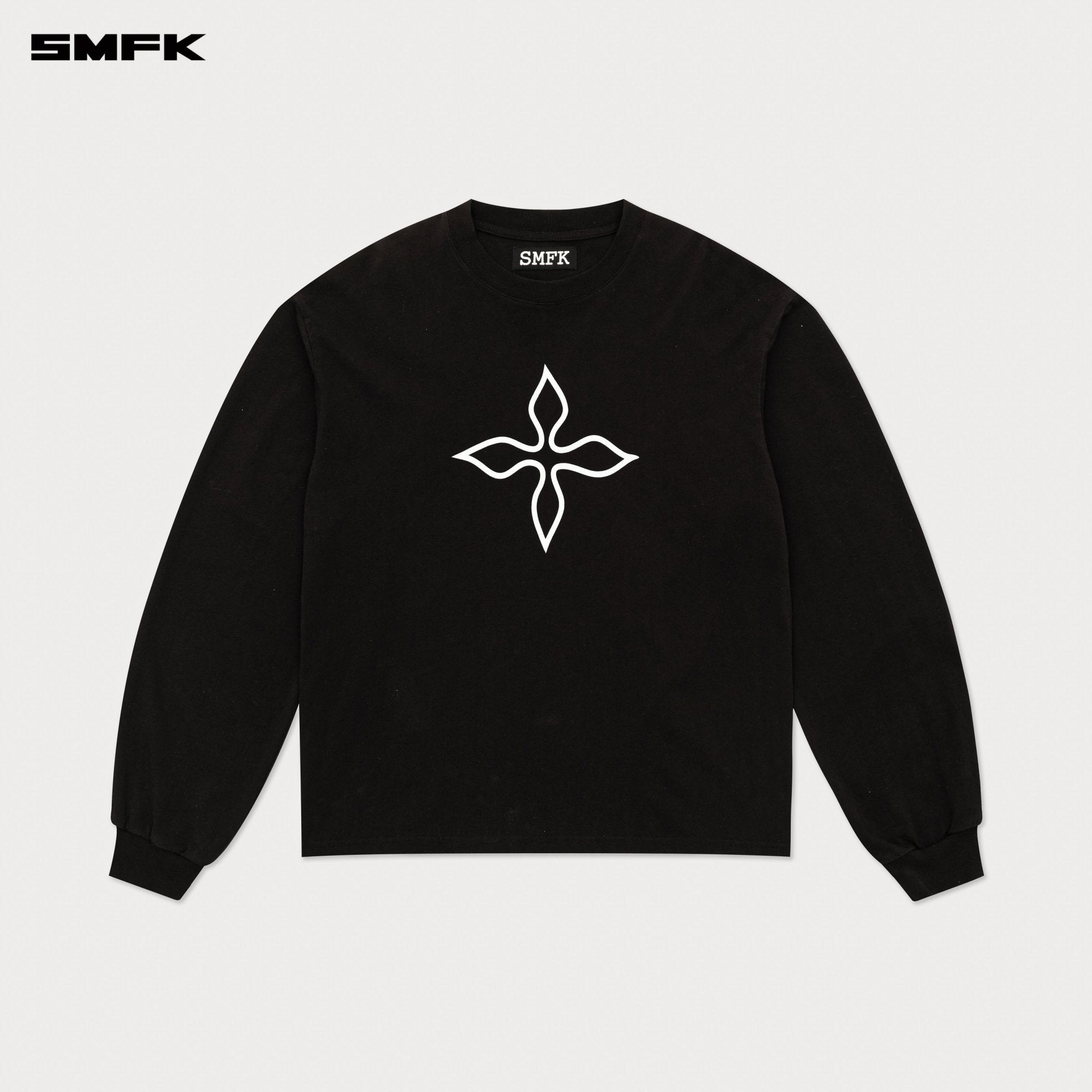 SMFK Compass Black Magnolia Oversize Sweatshirt In Black | MADAX