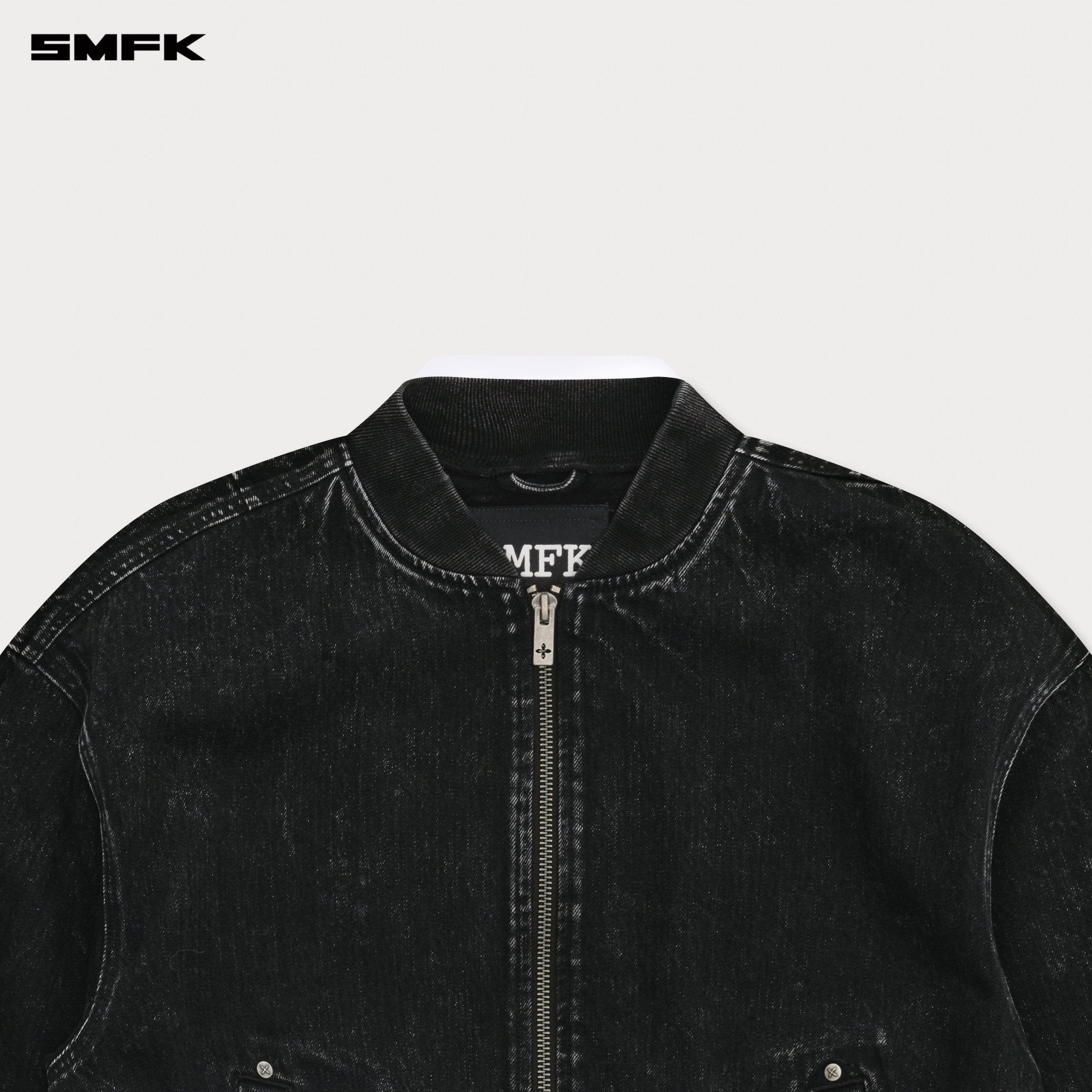 SMFK Compass Classic Cross Baseball Jacket In Black | MADAX