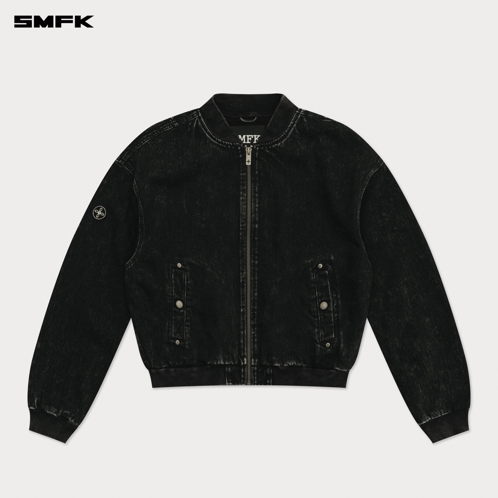 SMFK Compass Classic Cross Baseball Jacket In Black | MADAX