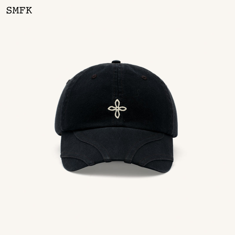 SMFK Compass Classic Cross Chain Baseball Cap In Black | MADA IN CHINA