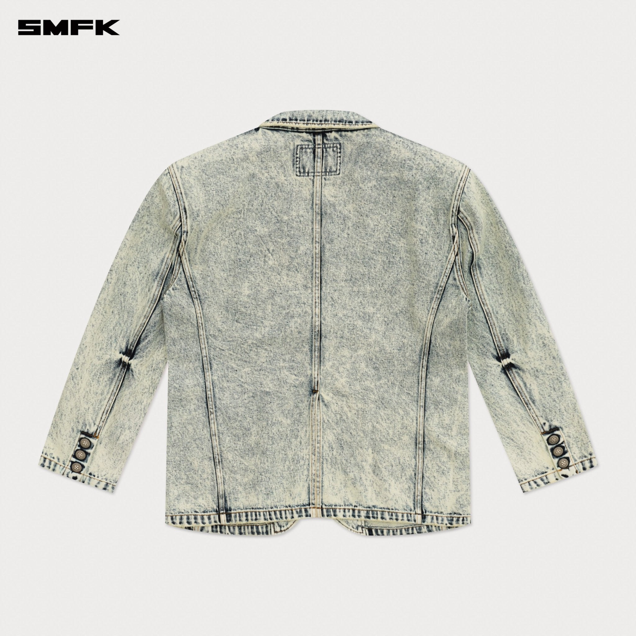SMFK Compass Classic Cross Denim Suit In White | MADAX