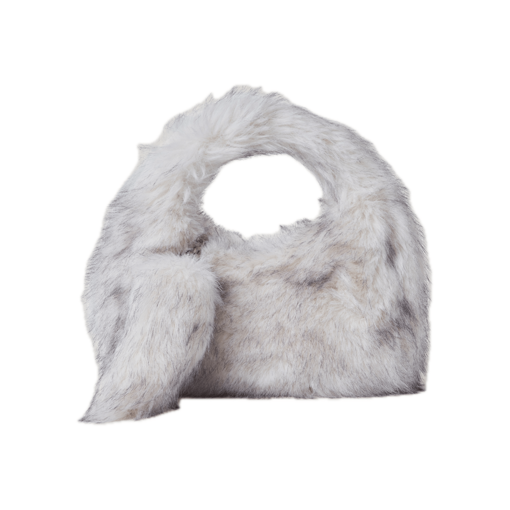 SMFK COMPASS COBBLE FURRY BAG/SMALL ARCTIC FOX WHITE | MADAX