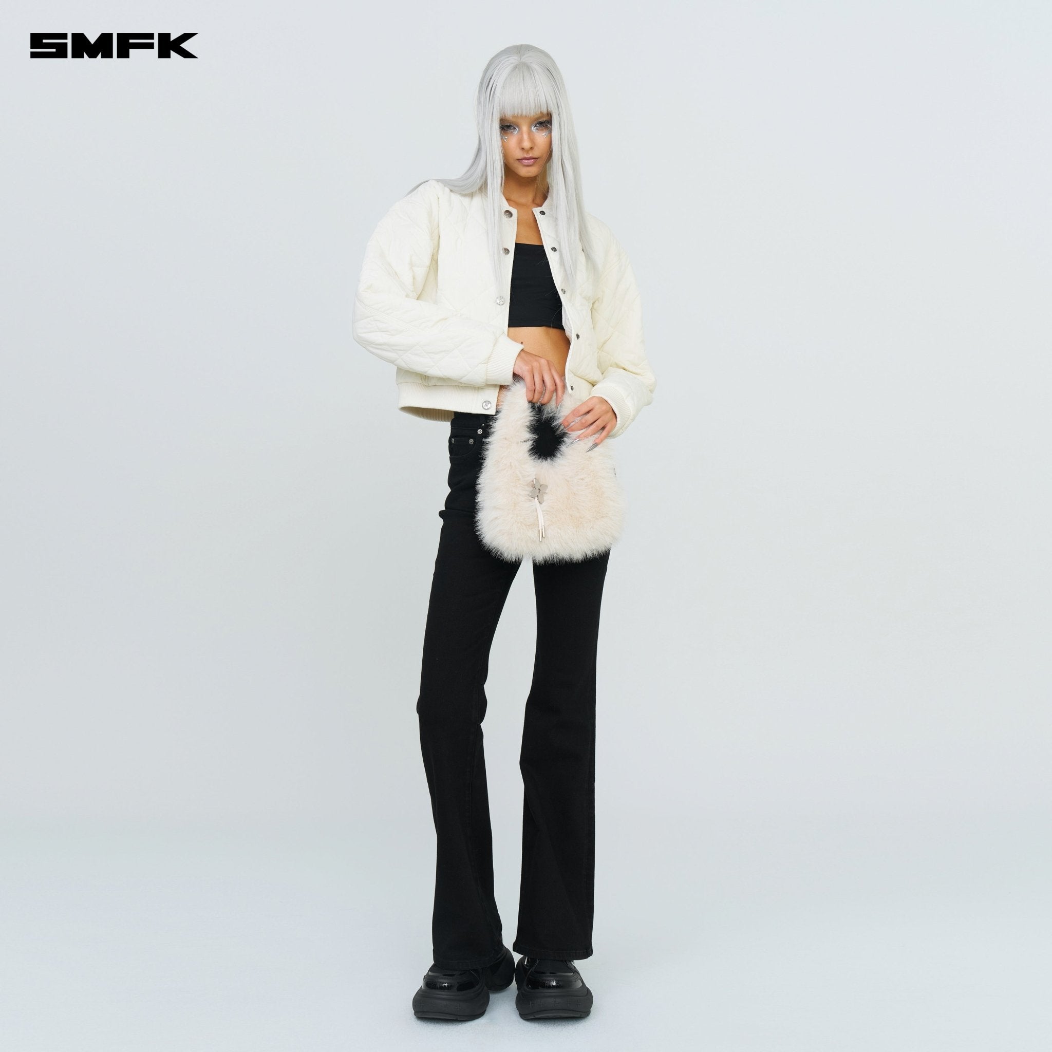 SMFK Compass Cobble Small Bag In Cream | MADAX