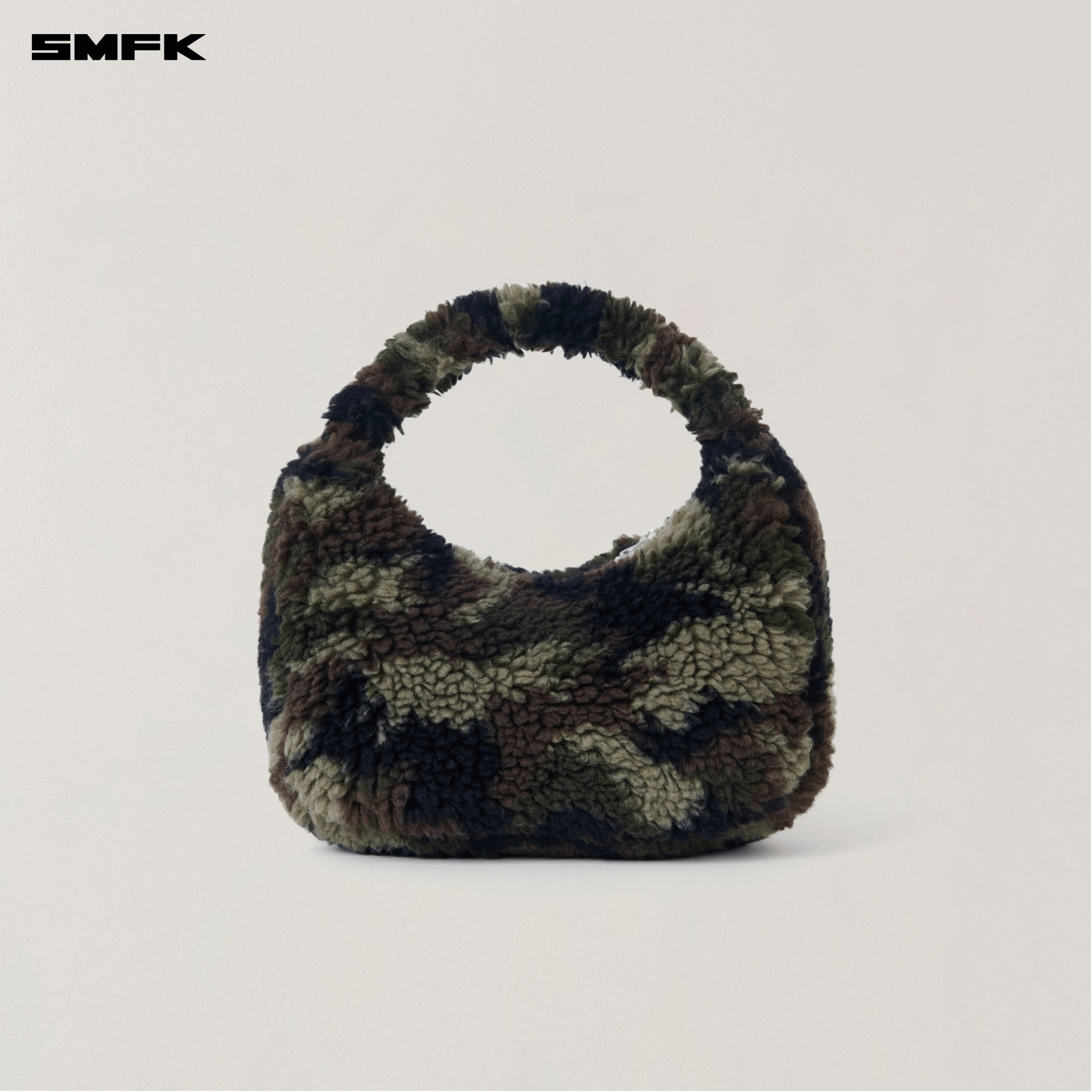SMFK COMPASS COBBLE WOOL JACQUARD CAMO FURRY BAG/SMALL ARMY GREEN CAMOUFLAGE | MADAX