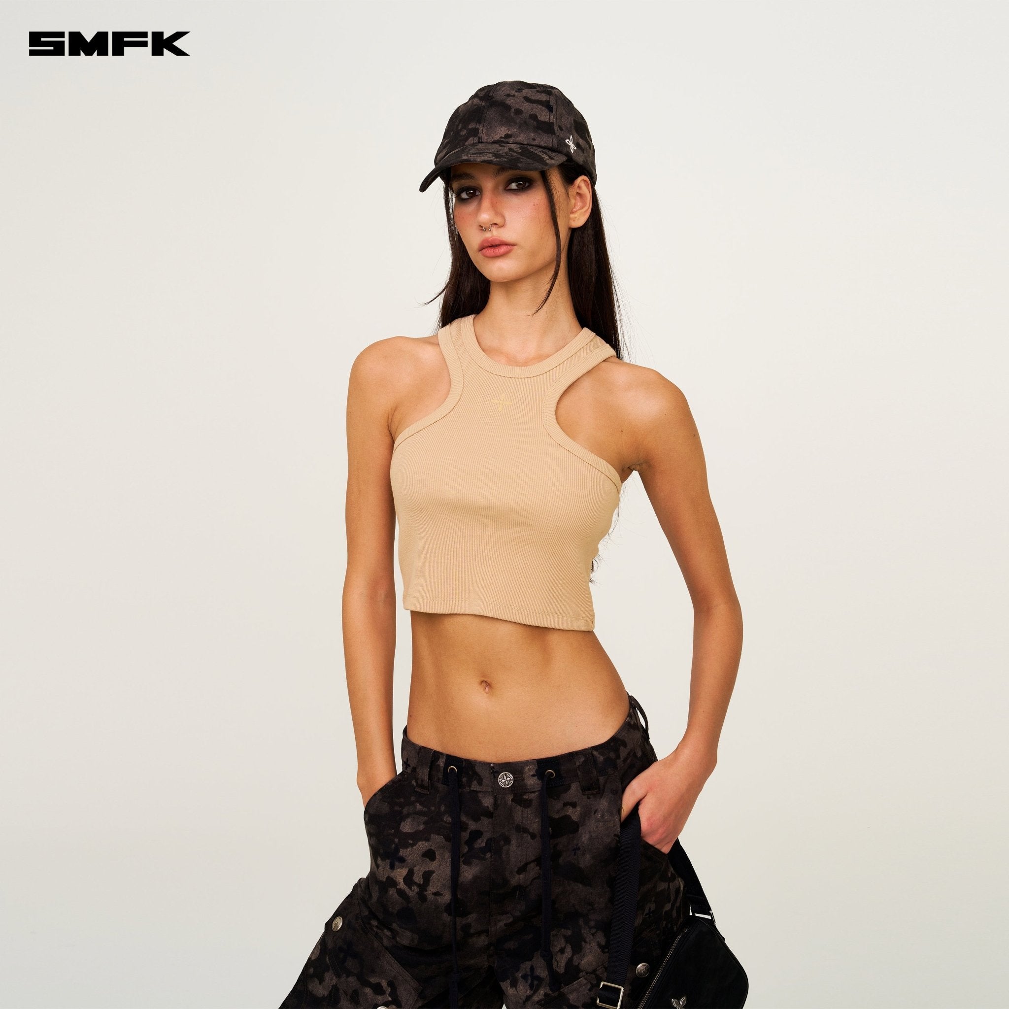 SMFK Compass Cross Chain Badge Baseball Cap In Black | MADAX