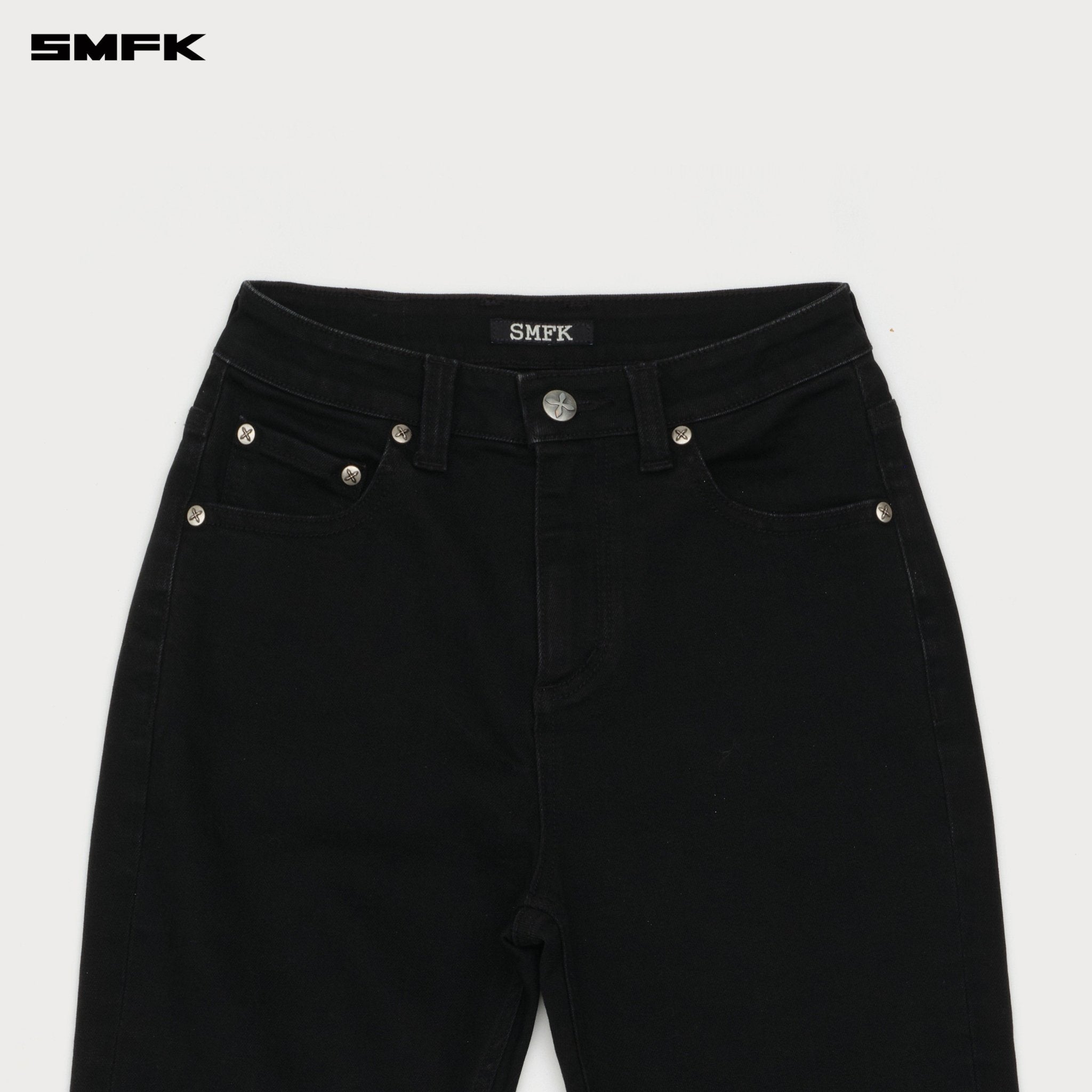 SMFK Compass Cross Classic Flared Jeans In Black | MADAX