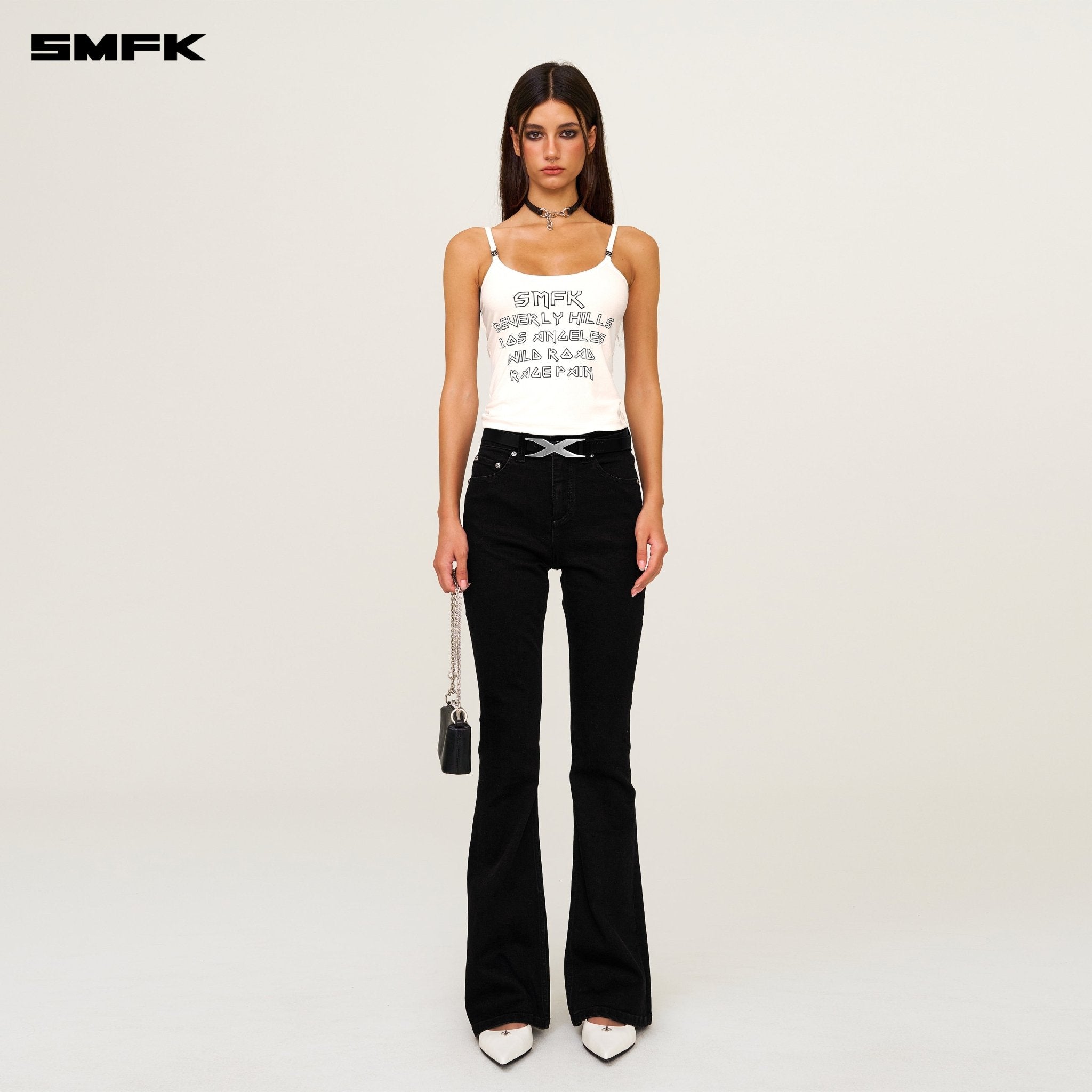 SMFK Compass Cross Classic Flared Jeans In Black | MADAX