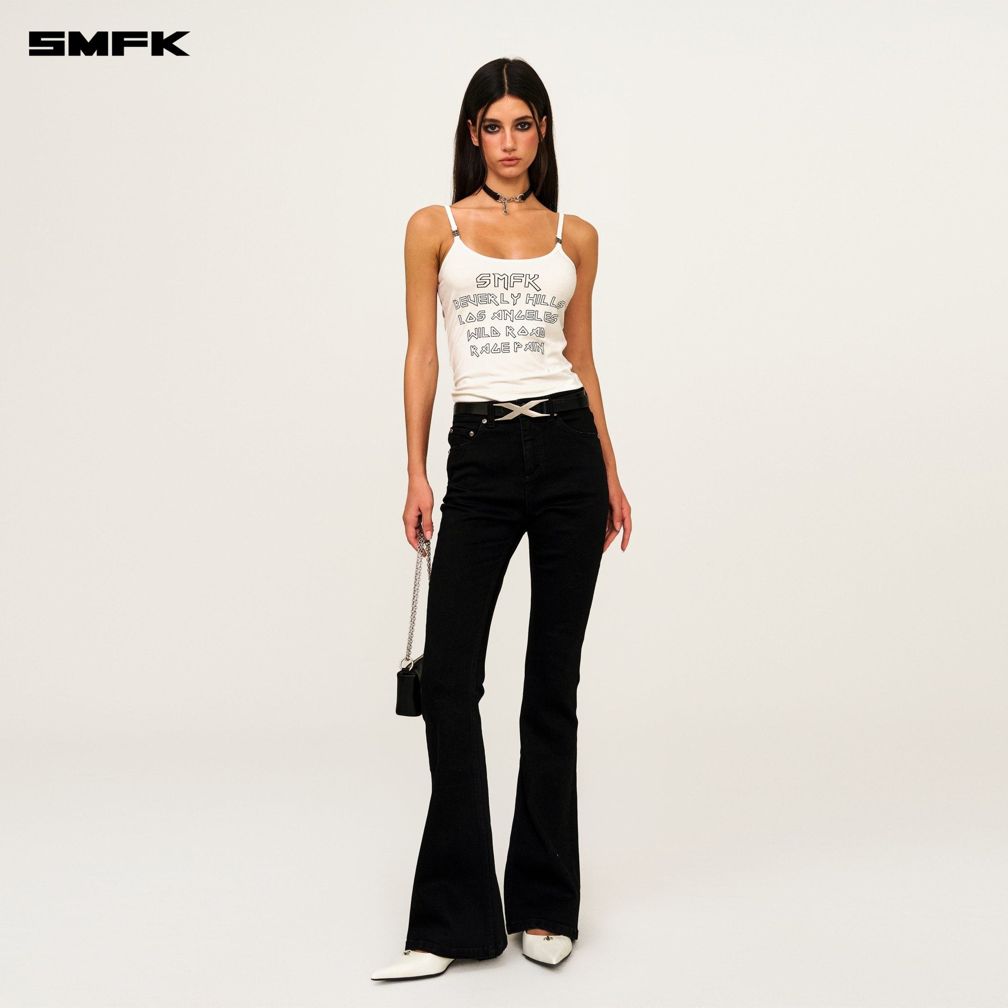 SMFK Compass Cross Classic Flared Jeans In Black | MADAX