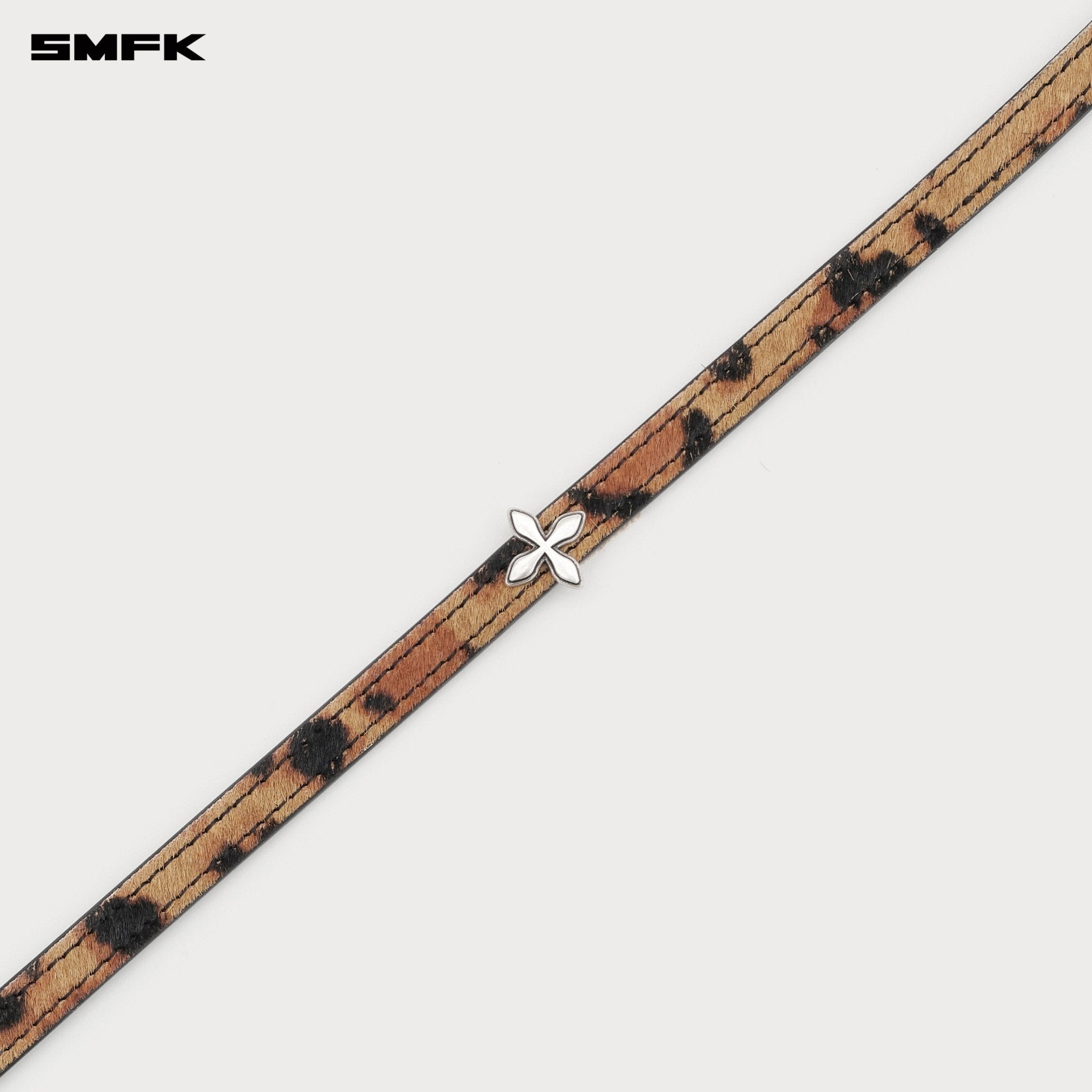 SMFK Compass Cross Classic Handmade Fur Choker In Leopard Print | MADAX